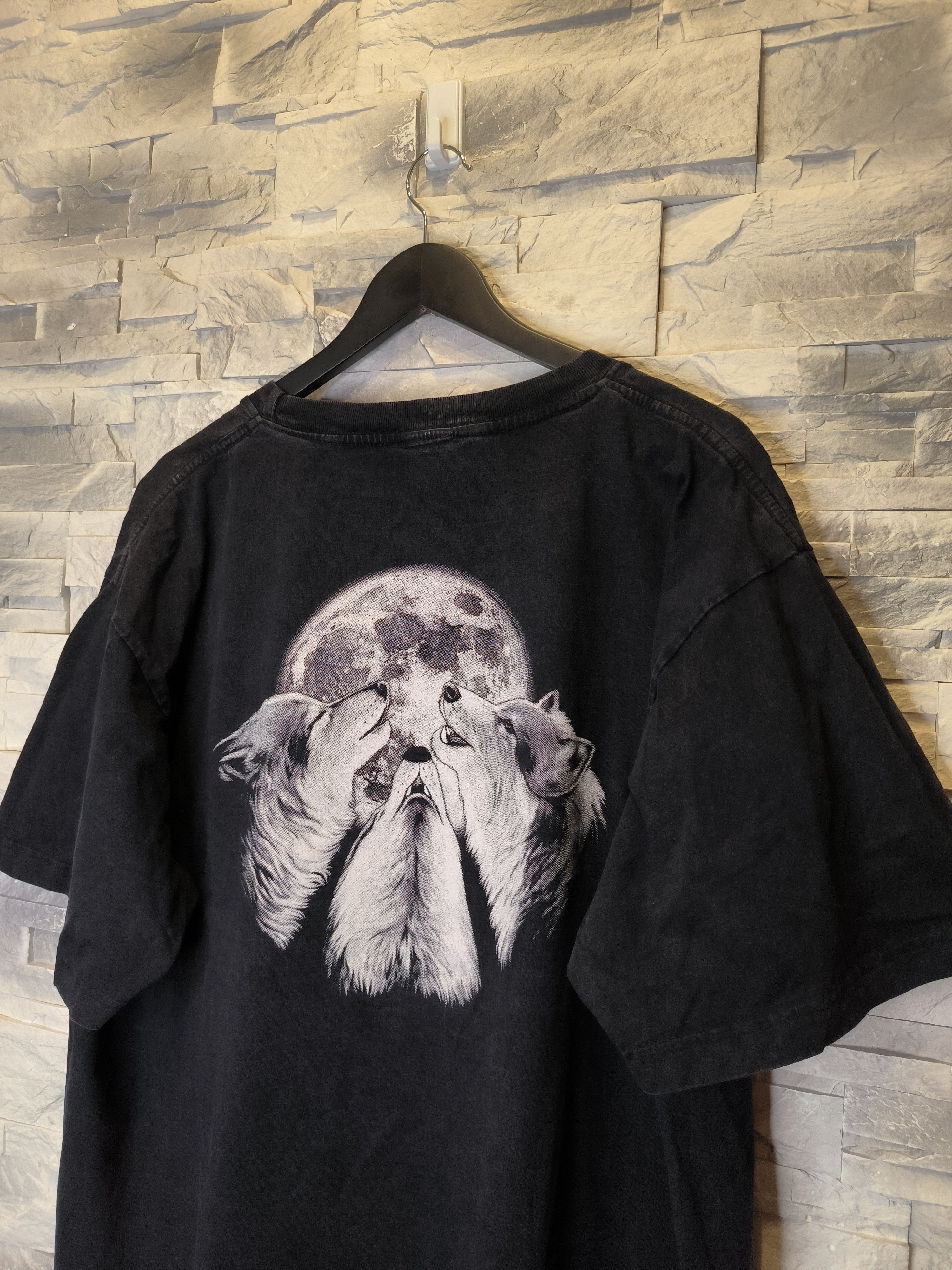 Other Vintage Tab Sons Nature Graphic Wolves Tee Black 90s Size US XXL / EU 58 / 5 - 3 Thumbnail