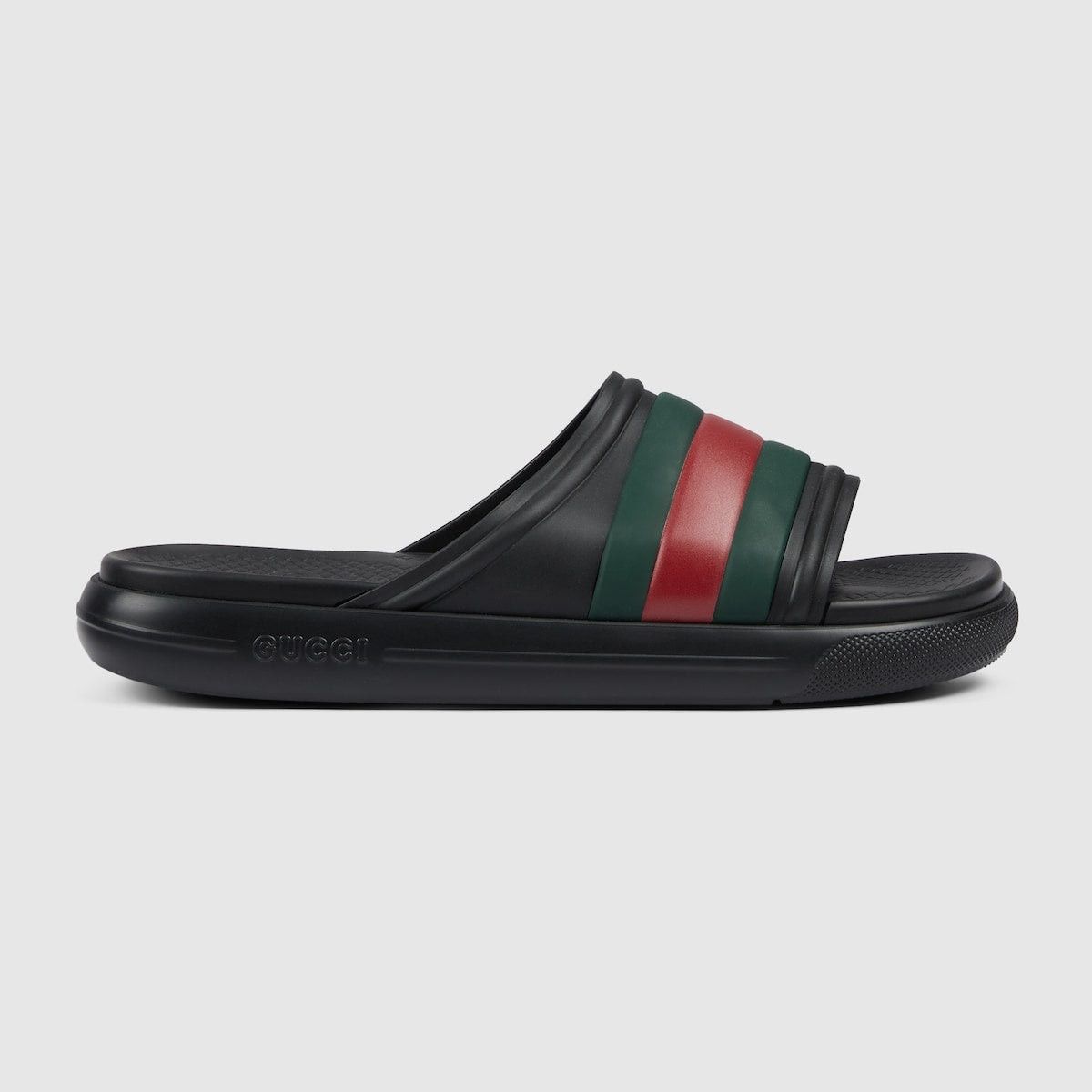 Gucci Gucci Web Rubber Slide Sandals SIZE 13 Size ONE SIZE - 1 Thumbnail