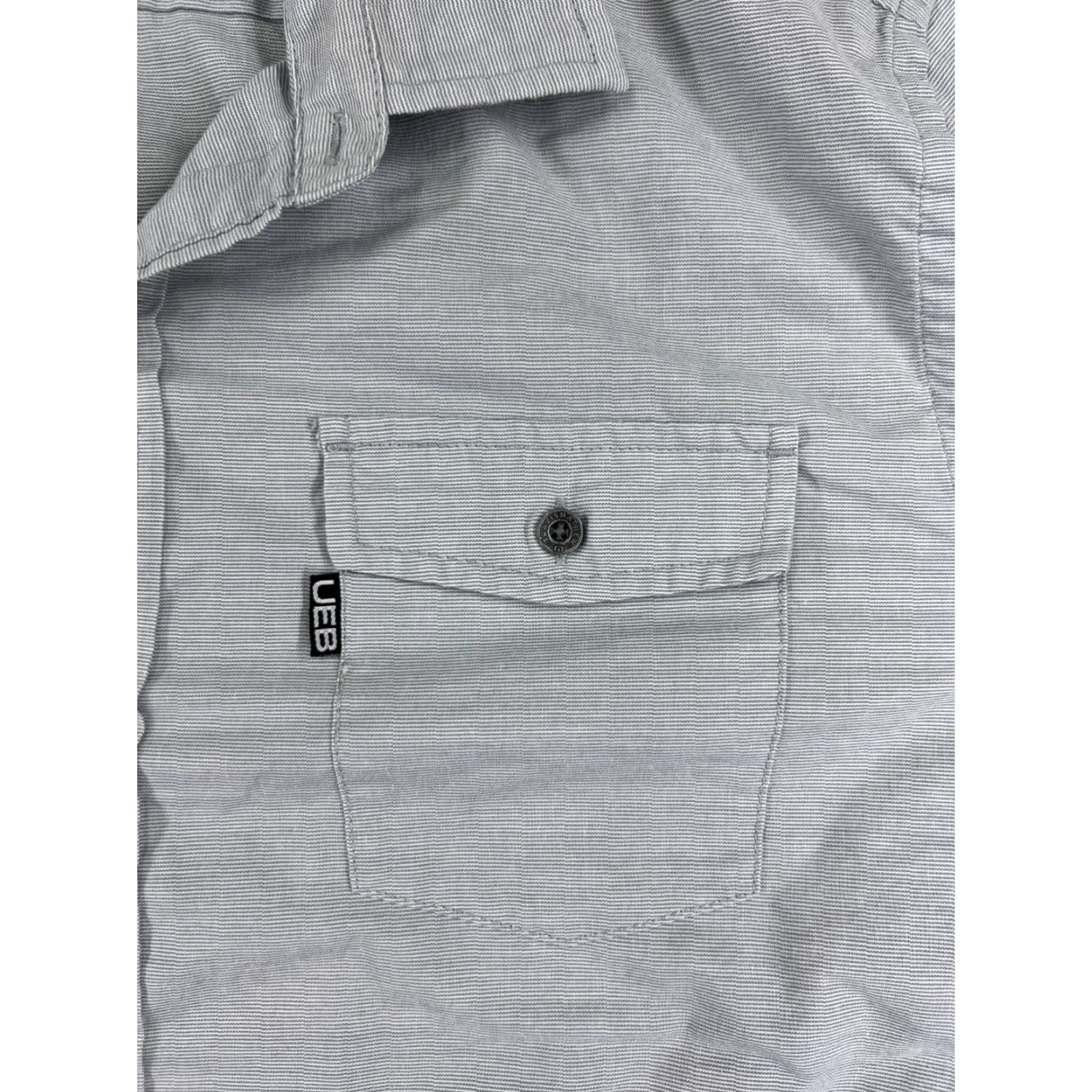 TravisMathew Travis Mathew Shirt Mens XL Gray Stripe Button-Up Long Sleeve Slim Fit Size US XL / EU 56 / 4 - 4 Thumbnail