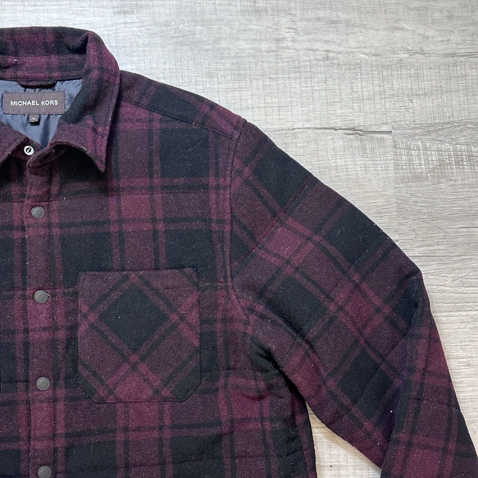 Michael Kors Michael Kors Shirt Jacket Men’s XL Buffalo Plaid Check Wool Size US XL / EU 56 / 4 - 6 Thumbnail