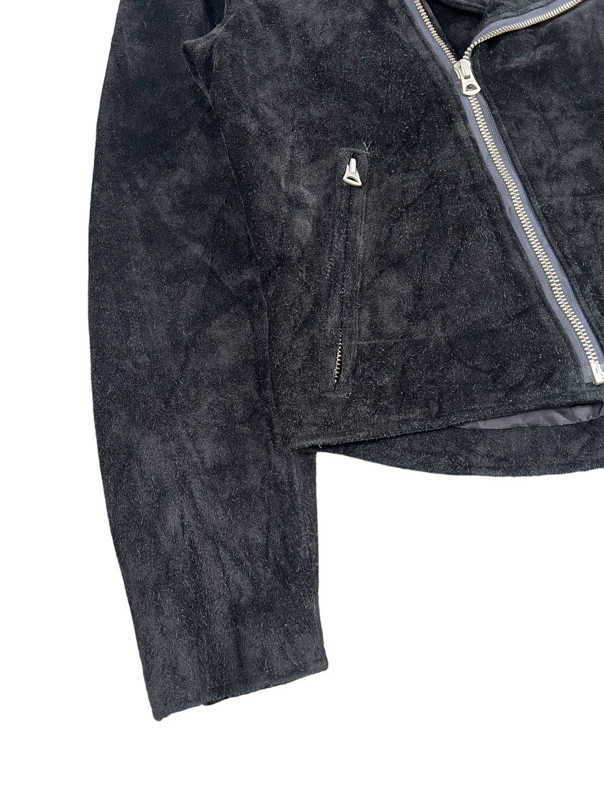 FACTOTUM × Genuine Leather × Japanese Brand Factotum 🇯🇵 Suede Leather Cropped Biker Jacket Size M / US 6-8 / IT 42-44 - 4 Thumbnail