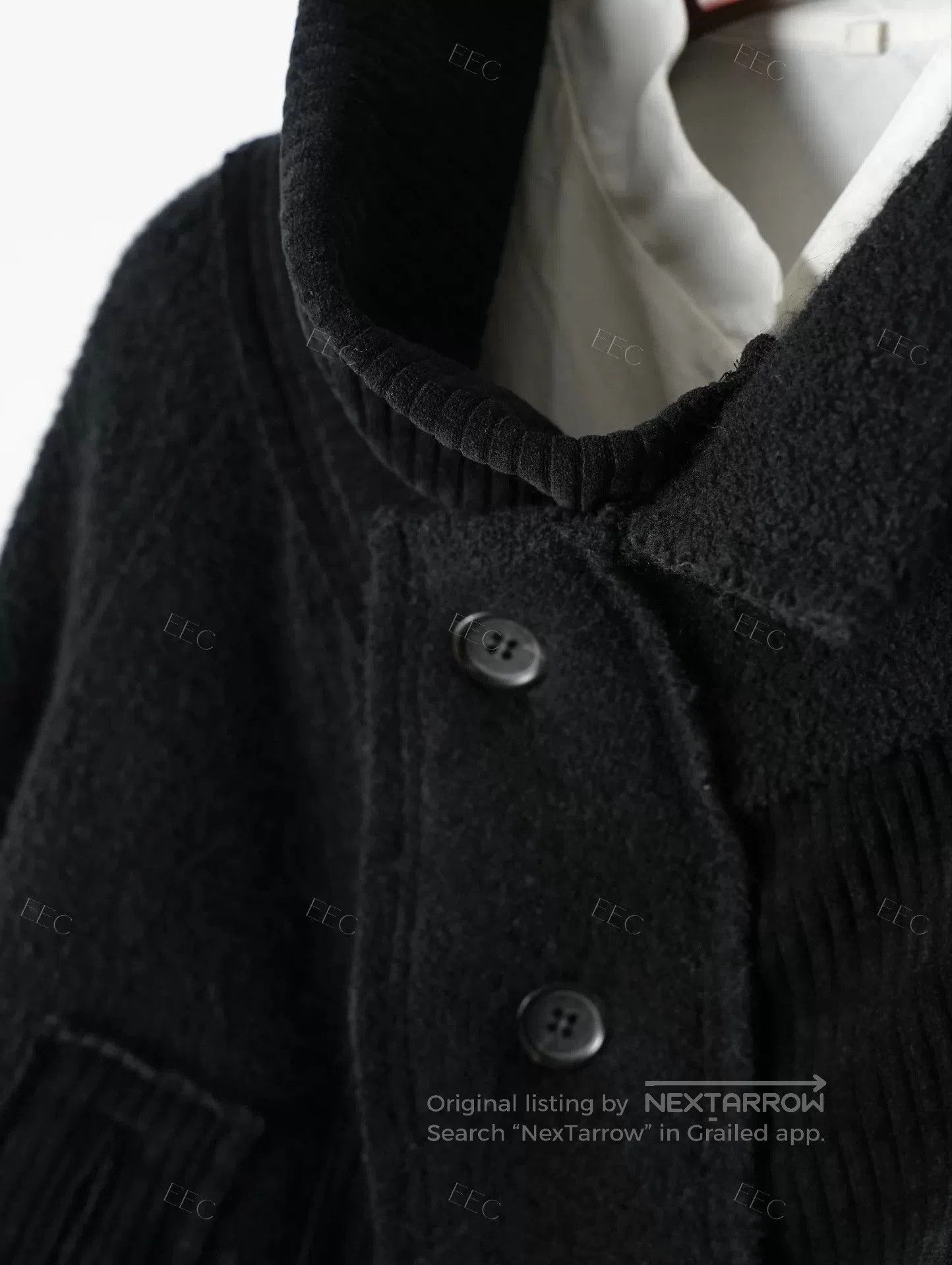 Y's Yohji Yamamoto Black Mixed Material Jacket. Size M / US 6-8 / IT 42-44 - 4 Thumbnail