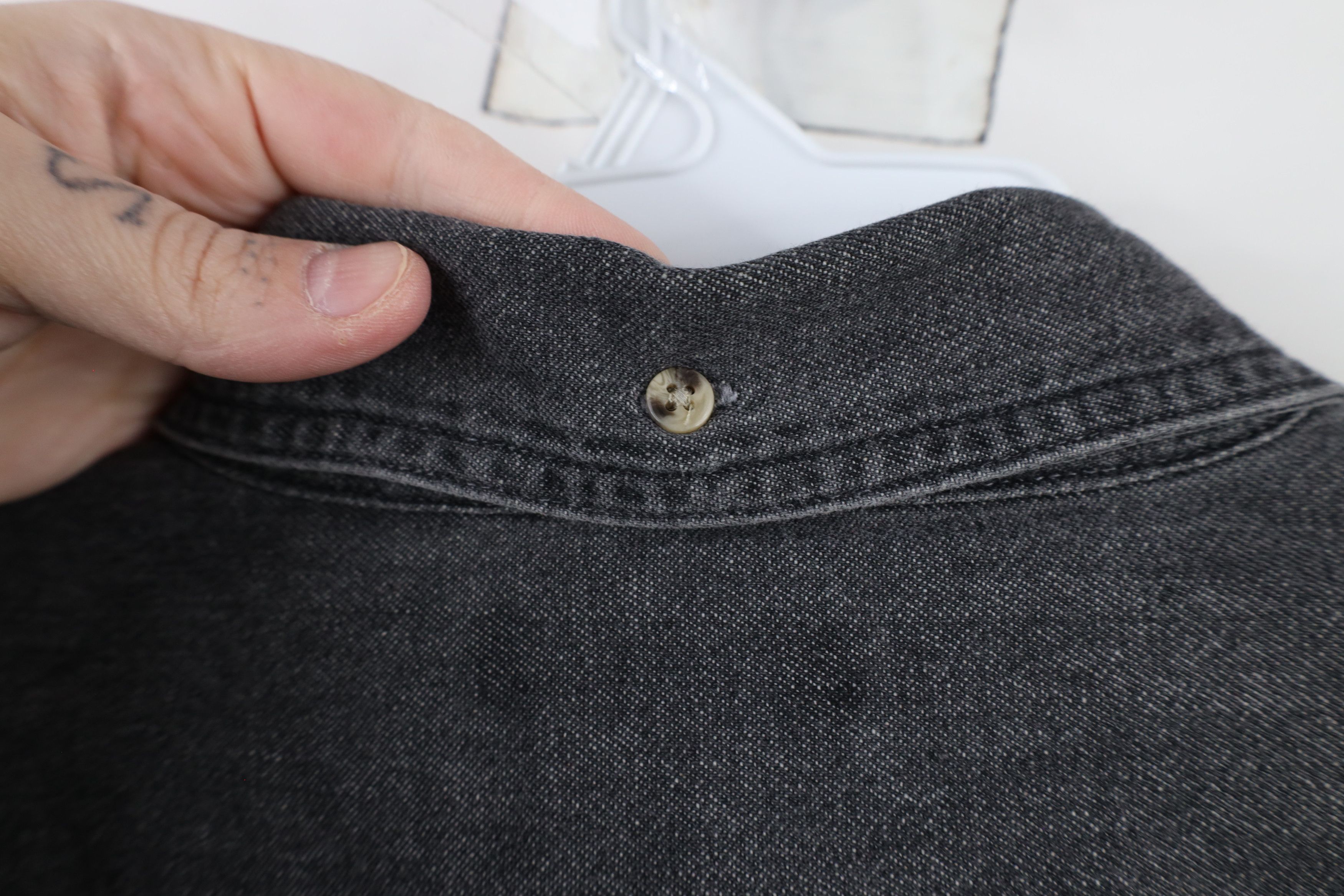 Vintage Vintage 90s Streetwear Jean Collared Button Down Shirt Black Size US XXL / EU 58 / 5 - 9 Thumbnail