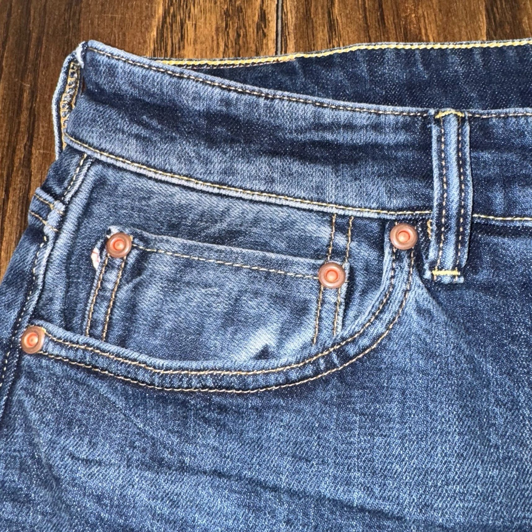 Vintage Flint & Tinder Slim Fit Jeans 36x32 Straight Leg Medium Wash Blue Denim Jeans - Men Size US 36 / EU 52 - 4 Thumbnail
