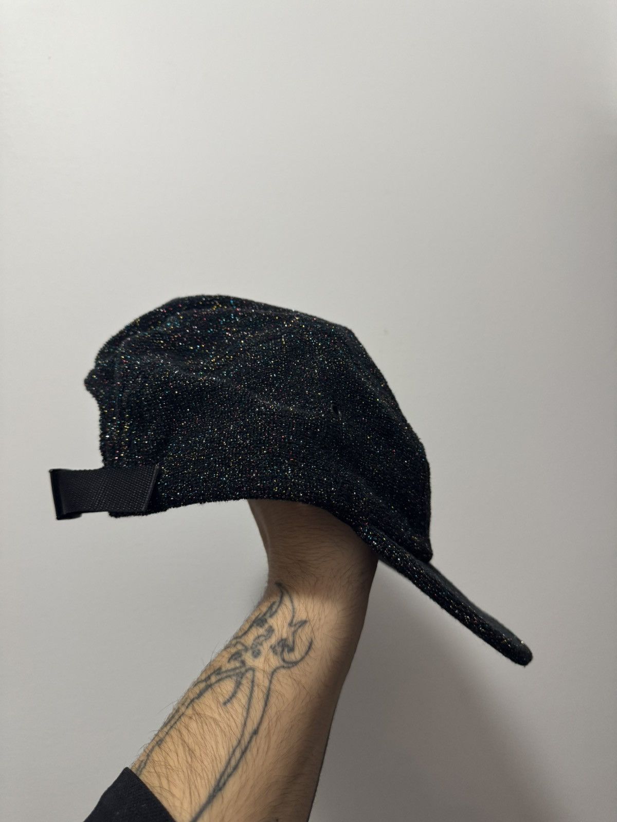 Supreme Supreme Glitter Terry Camp Cap SS19 Black Size ONE SIZE - 2 Thumbnail