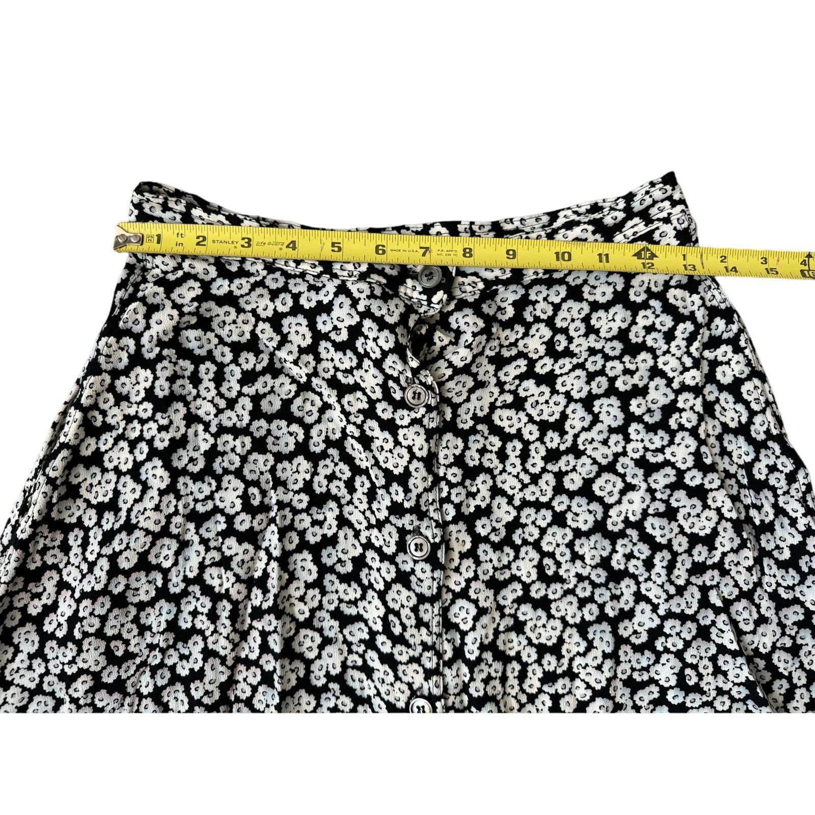 Anne Klein Vintage Anne Klein II Black/White Floral Flowy Skirt Size 30" / US 8 / IT 44 - 7 Thumbnail