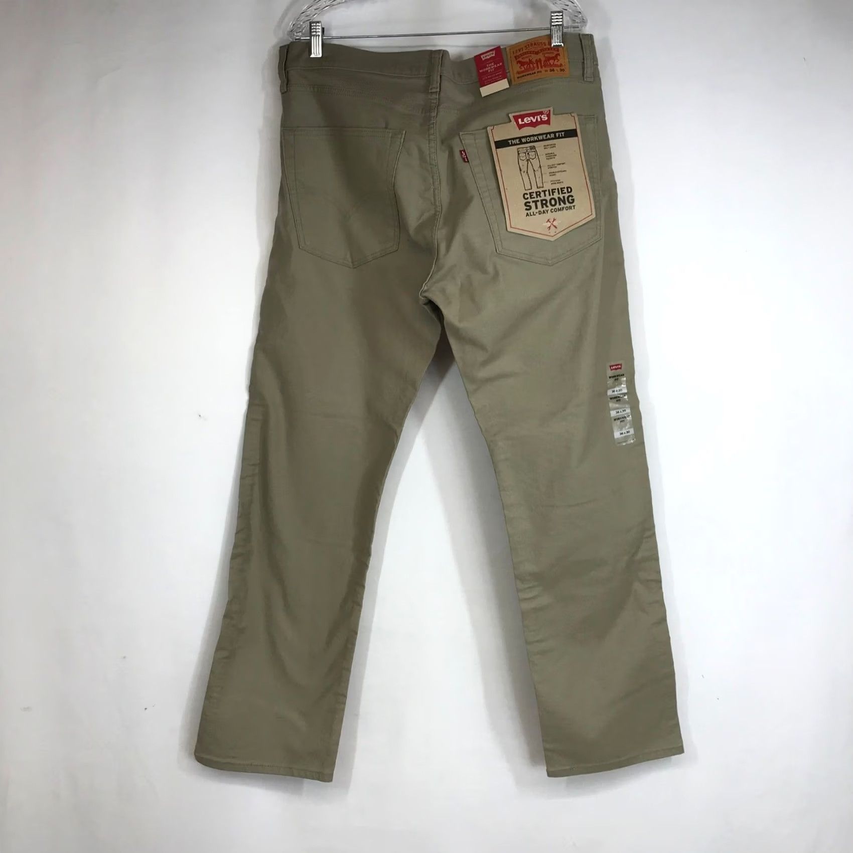 Vintage VINTAGE Levi Strauss Workwear Pants Men 36x30 Beige Khaki Cotton Blend Comfort Slim Straight Leg Mens Size US 36 / EU 52 - 4 Thumbnail