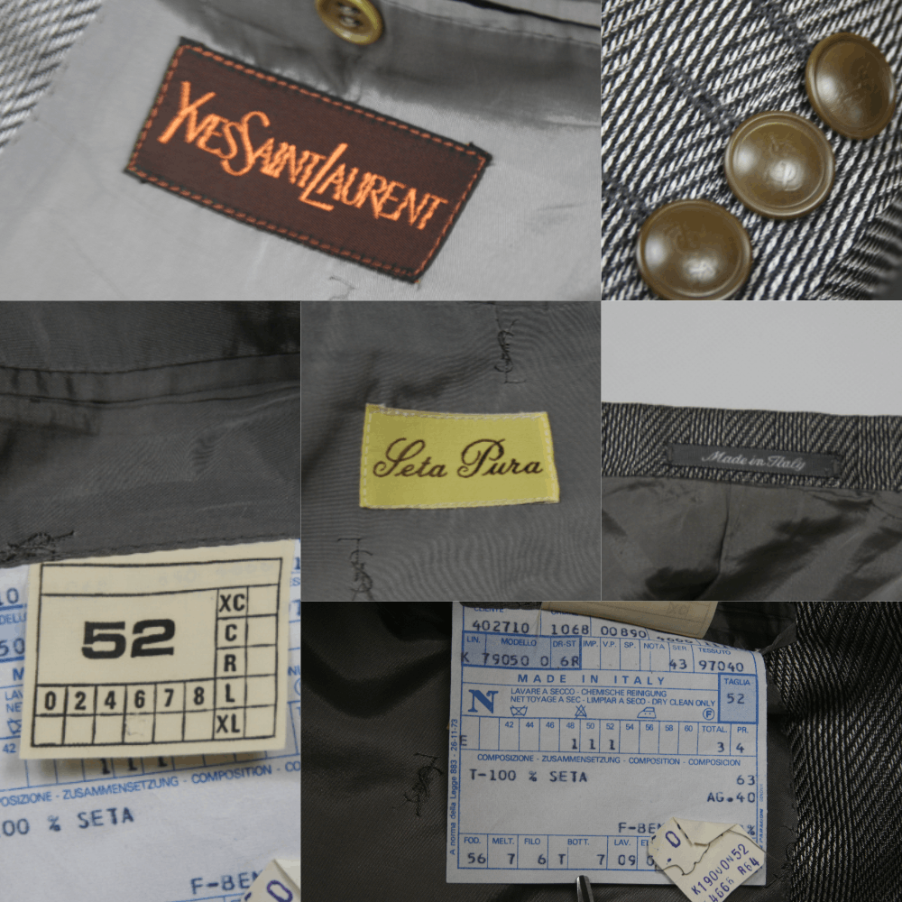 Yves Saint Laurent 90S Double Breasted Silk Blazer Vintage Size US L / EU 52-54 / 3 - 10 Thumbnail