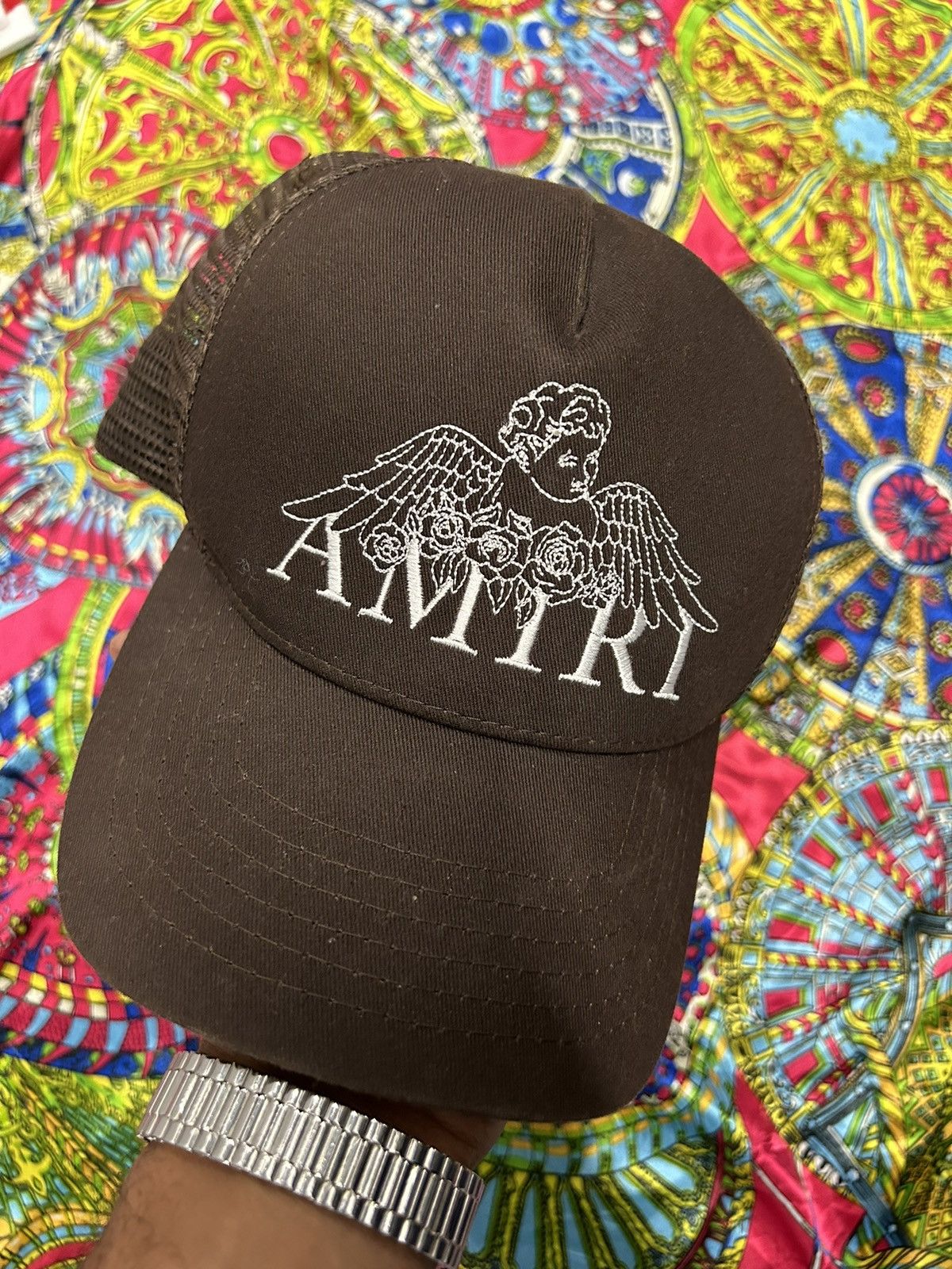 Designer AMIRI Brown Cherub Trucker Hat | Grailed