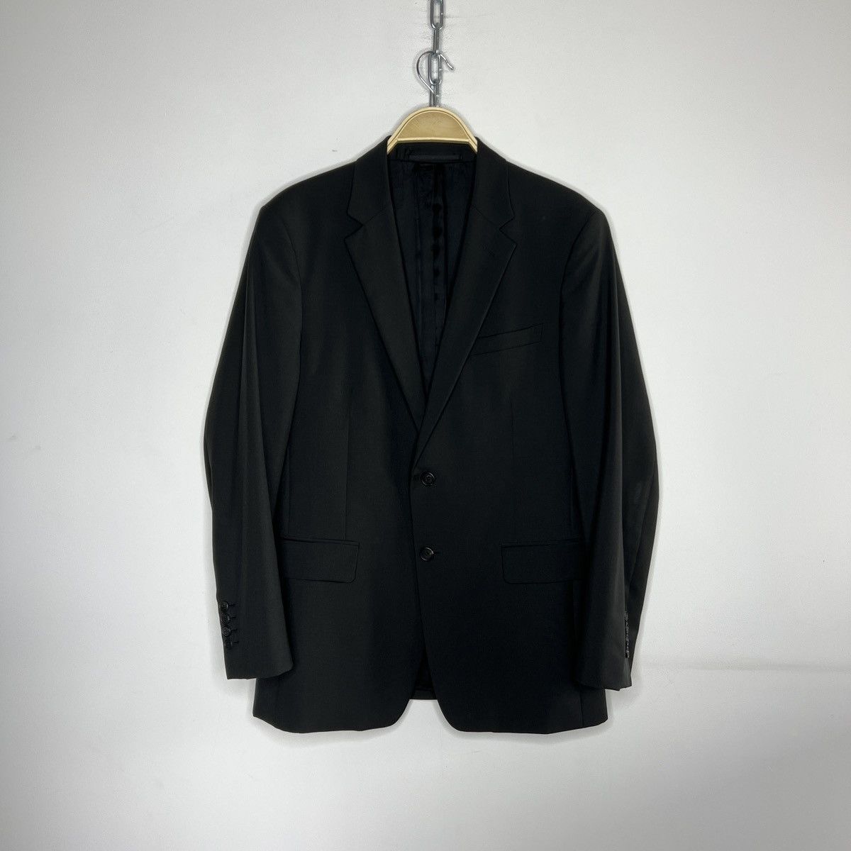 Designer × Prada Prada Black Wool 2 Buttons Classic Blazer Light Jacket Size US M / EU 48-50 / 2 - 1 Thumbnail