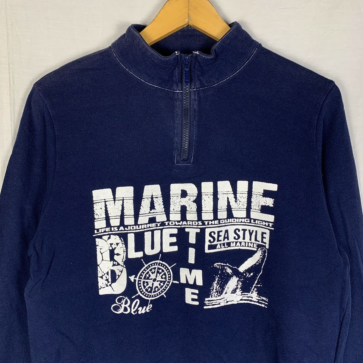 Blue Blue Japan Blue Blue Quarter Zip Sweatshirt Size US S / EU 44-46 / 1 - 2 Thumbnail