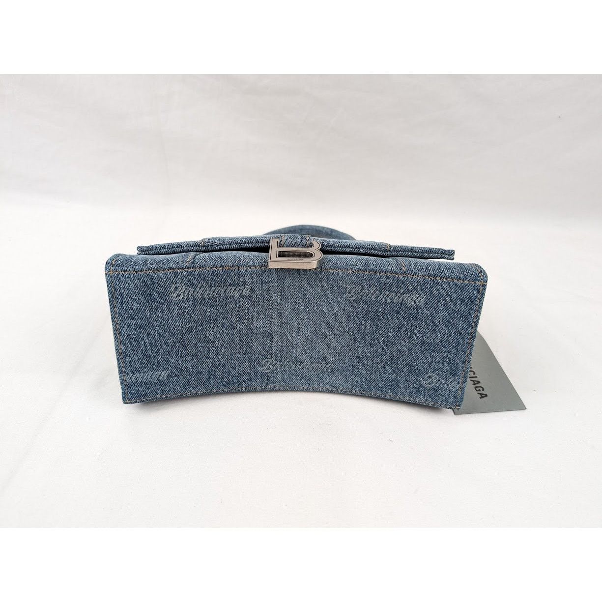 Balenciaga o1rshd1 Size:OS / All Over Denim Hourglass Top Hand Bag Blue Size ONE SIZE - 9 Thumbnail