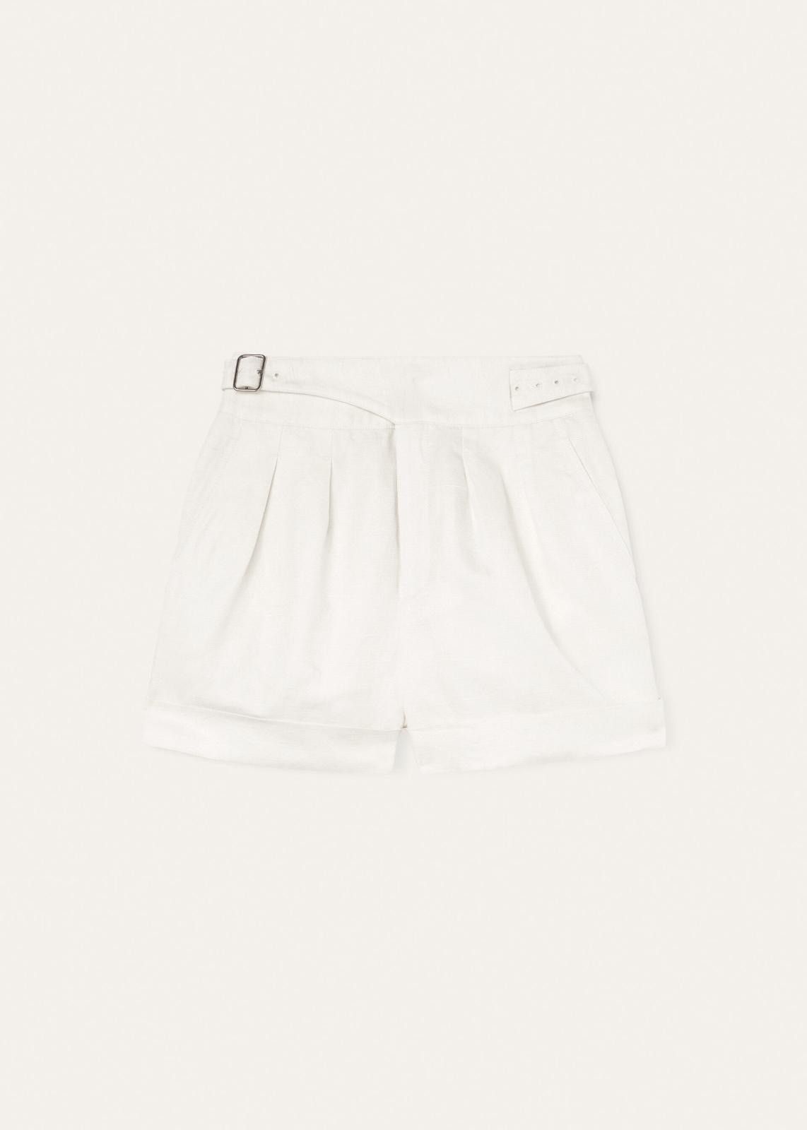 Loro Piana o1srvl11e0725 FAN7231 Linen & Silk Bermuda Short in White Size 26" / US 2 / IT 38 - 1 Thumbnail
