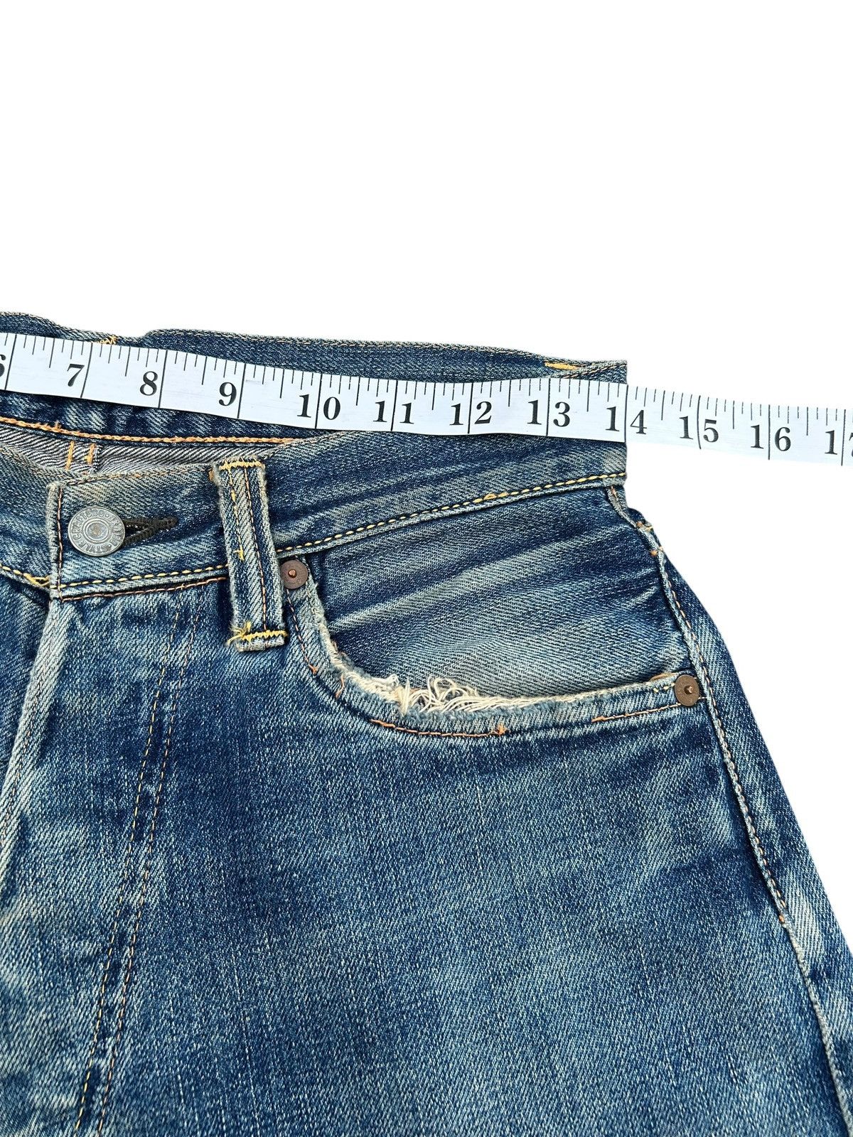 Kapital Thrashed Vintage Evisu Selvedge Denim Jeans Size US 28 / EU 44 - 20 Thumbnail