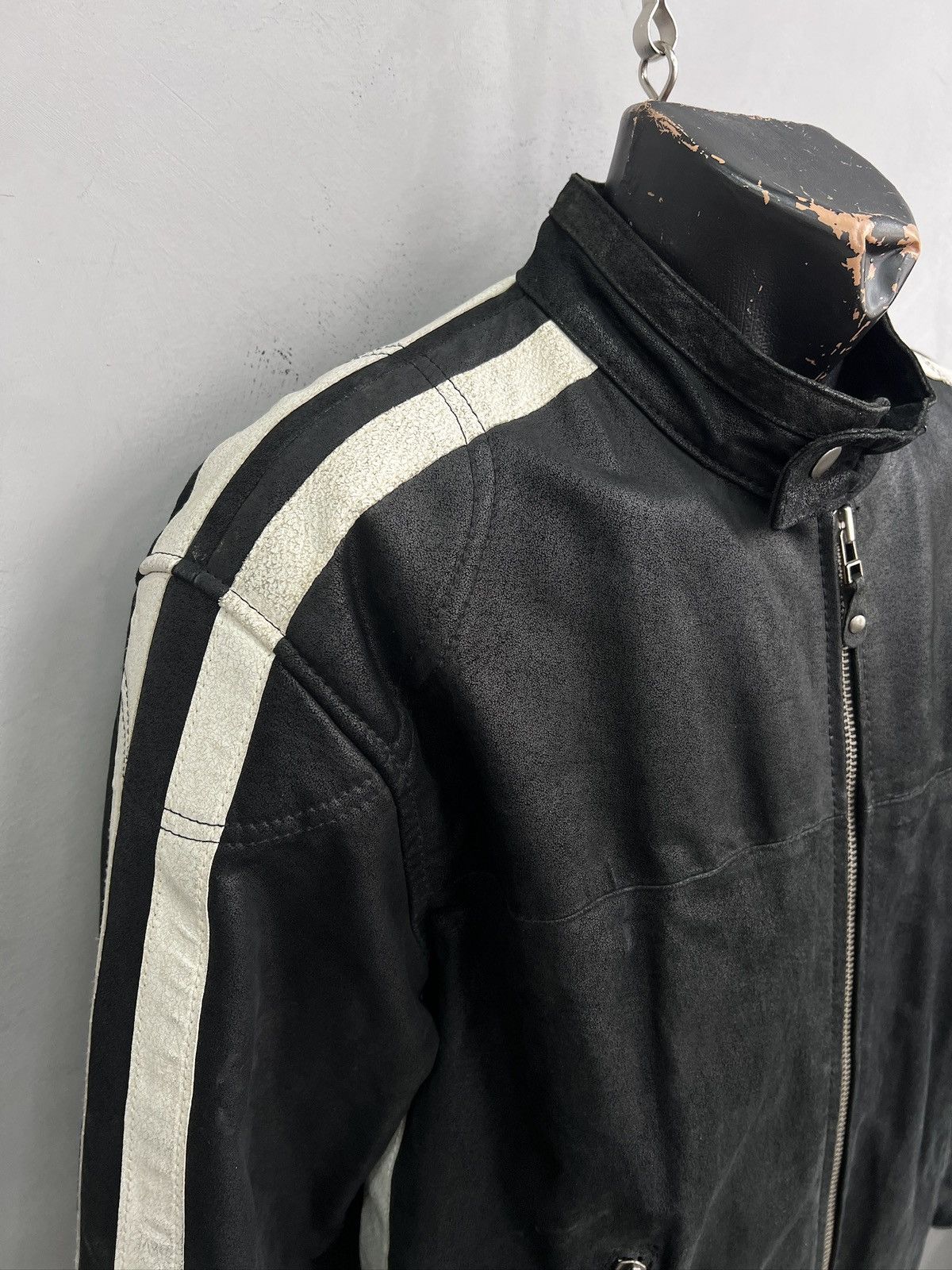 PPFM Archive black racing moto leather jacket marlboro style Size US L / EU 52-54 / 3 - 4 Thumbnail