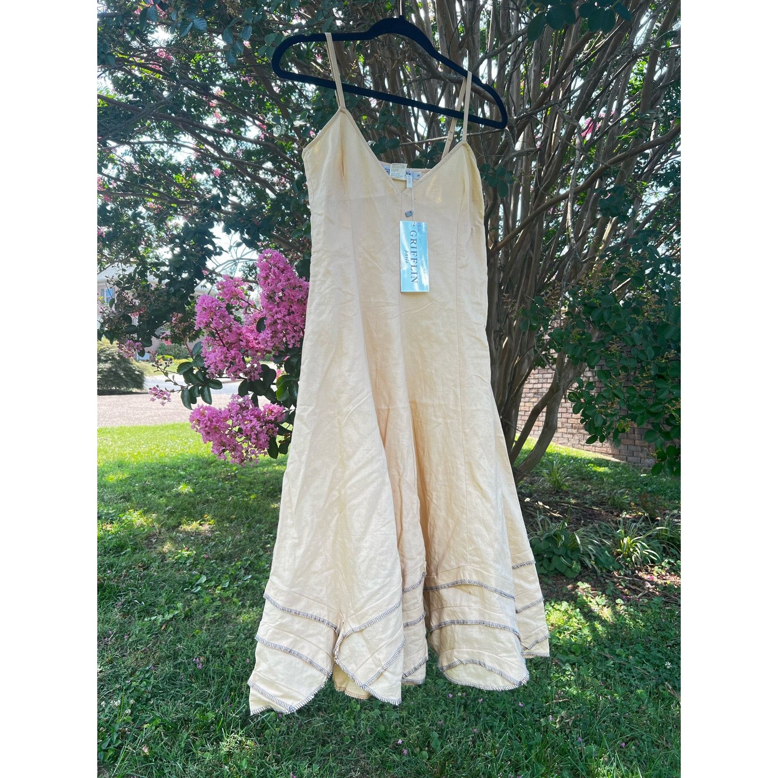 Vintage NWT Linen Vintage Dress Grifflin Paris small Size S / US 4 / IT 40 - 1 Thumbnail
