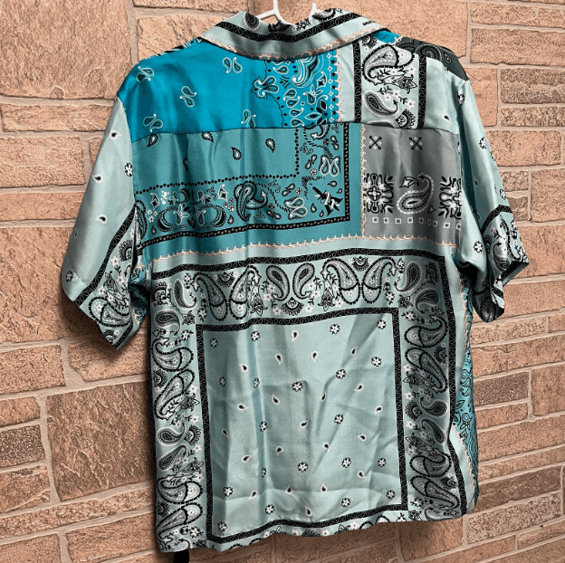 AMIRI bandana-print "Blue" silk shirt