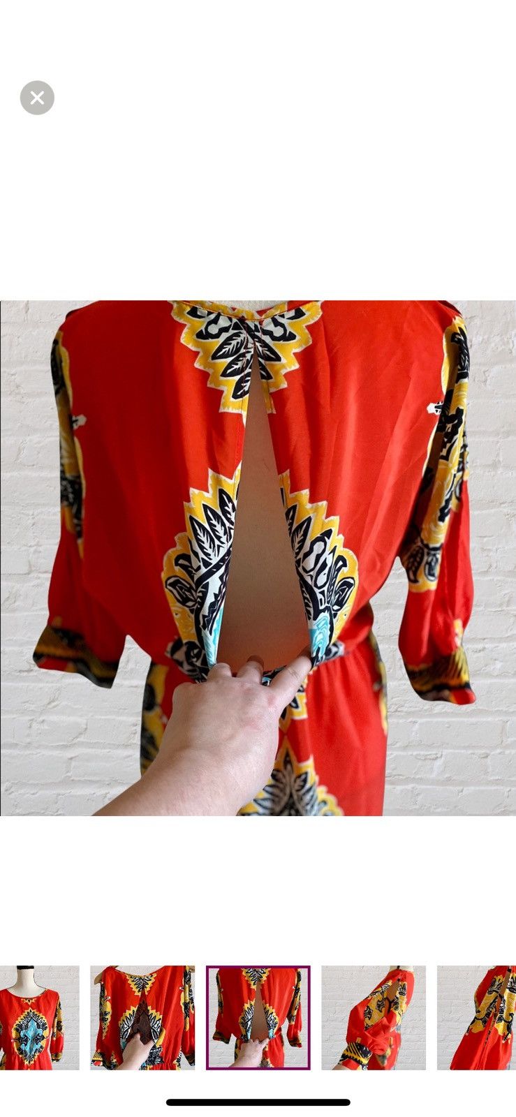 Other MONKEE’S’ SILK SLIT SLEEVE MINI DRESS SLIT DOWN BACK Size M / US 6-8 / IT 42-44 - 4 Thumbnail