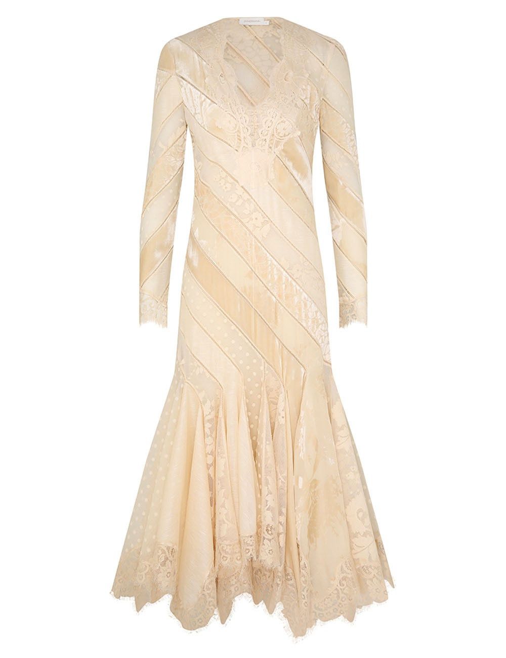Zimmermann oc11z0925 Eden V Neck Spliced Gown in Cream Size S / US 4 / IT 40 - 1 Thumbnail