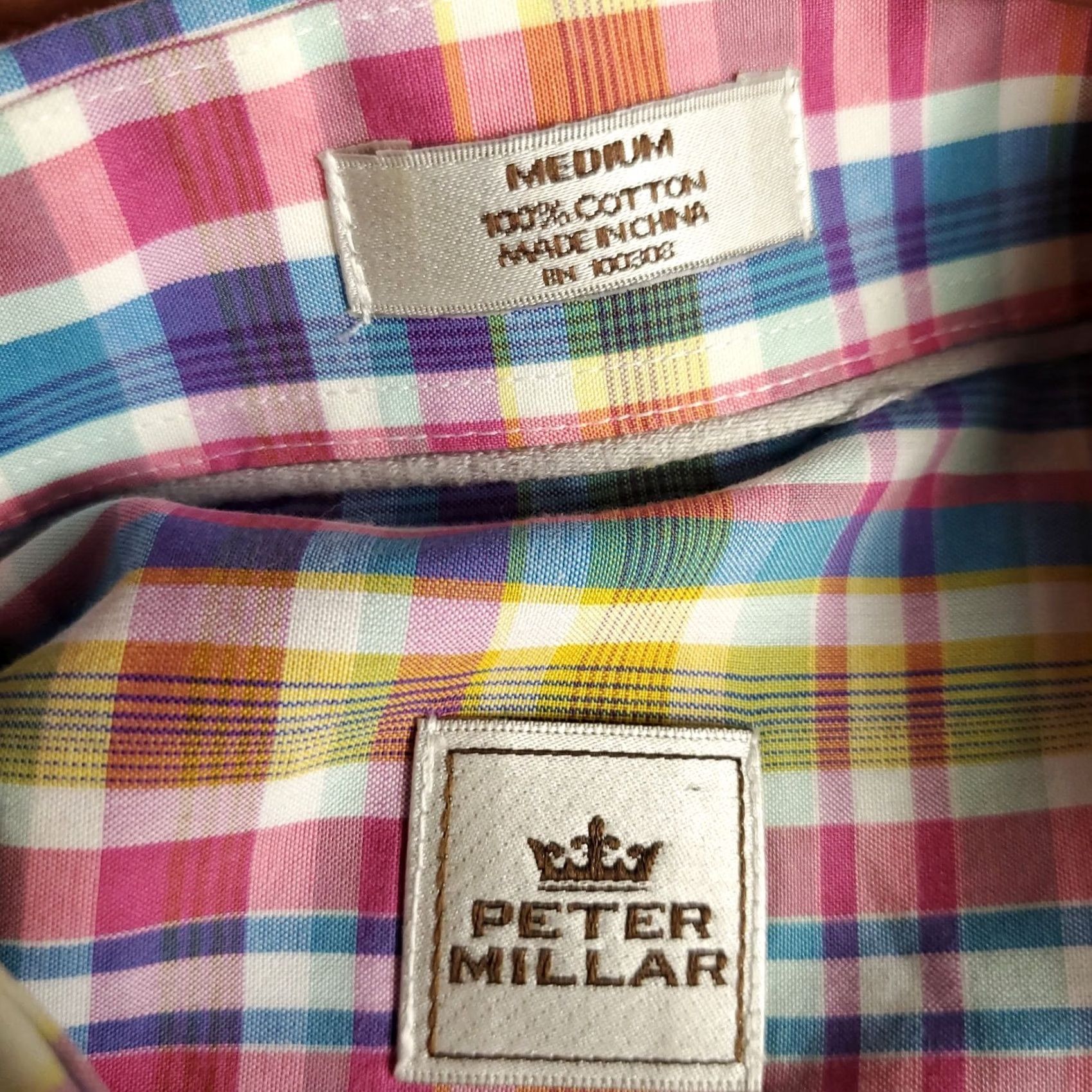 Peter Millar Peter Millar Shirt Mens Medium Pink Plaid Casual Button Up Short Sleeve Size US M / EU 48-50 / 2 - 6 Thumbnail