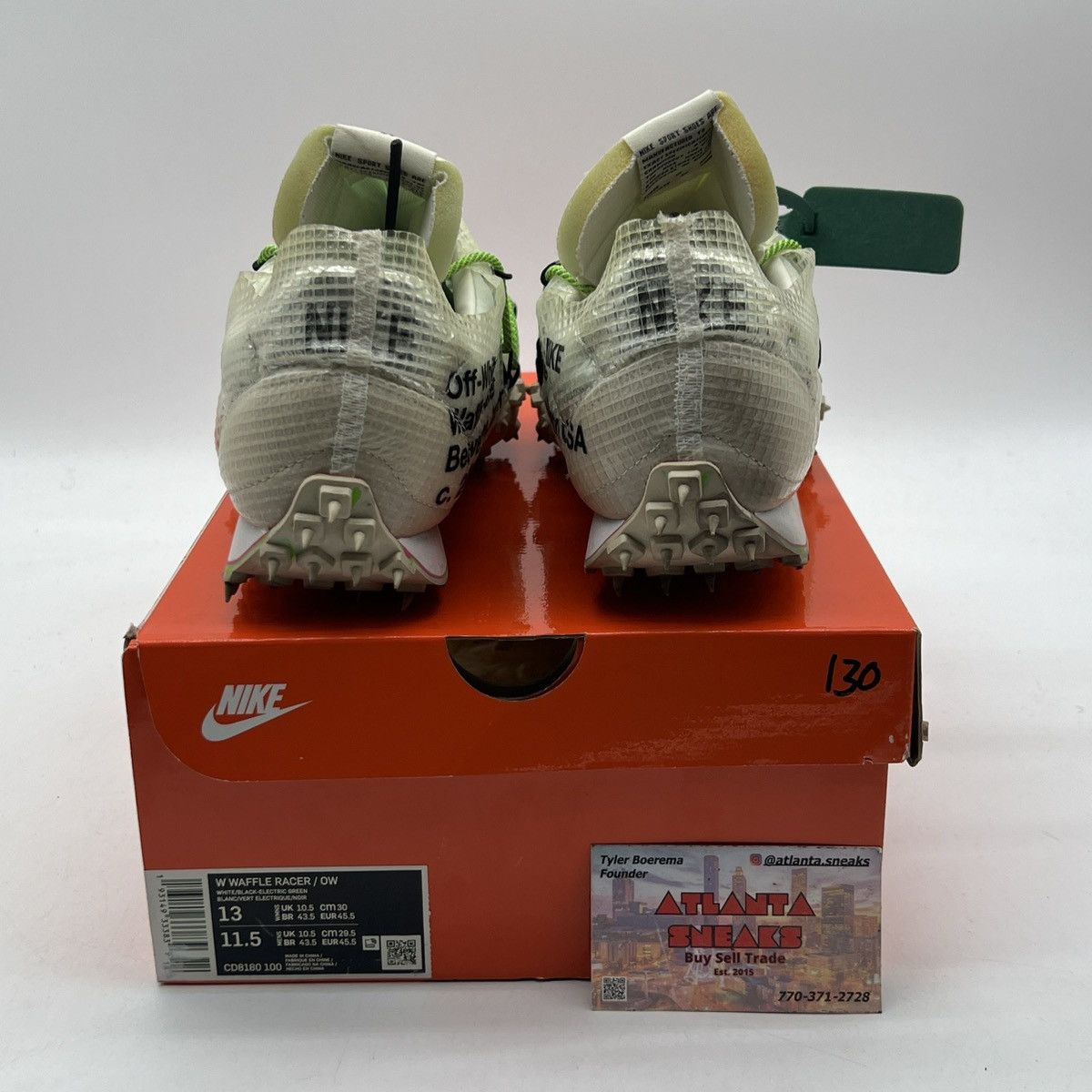 Nike Off white x Wmns waffle racer electric green Size US 13 / EU 46 - 3 Thumbnail