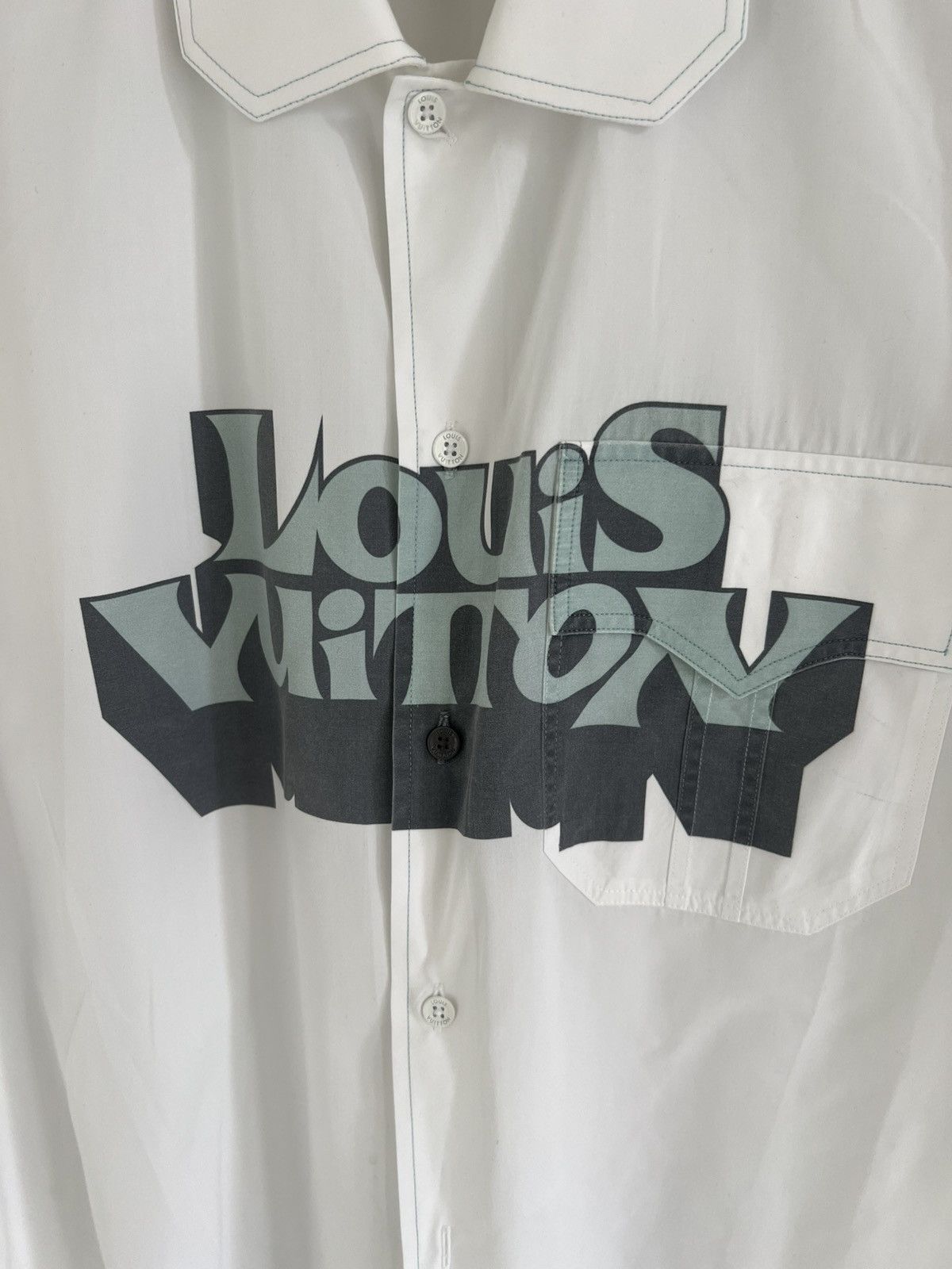 Louis Vuitton Louis Vuitton Graphic Collared Short Sleeved Shirt Size US XL / EU 56 / 4 - 2 Thumbnail