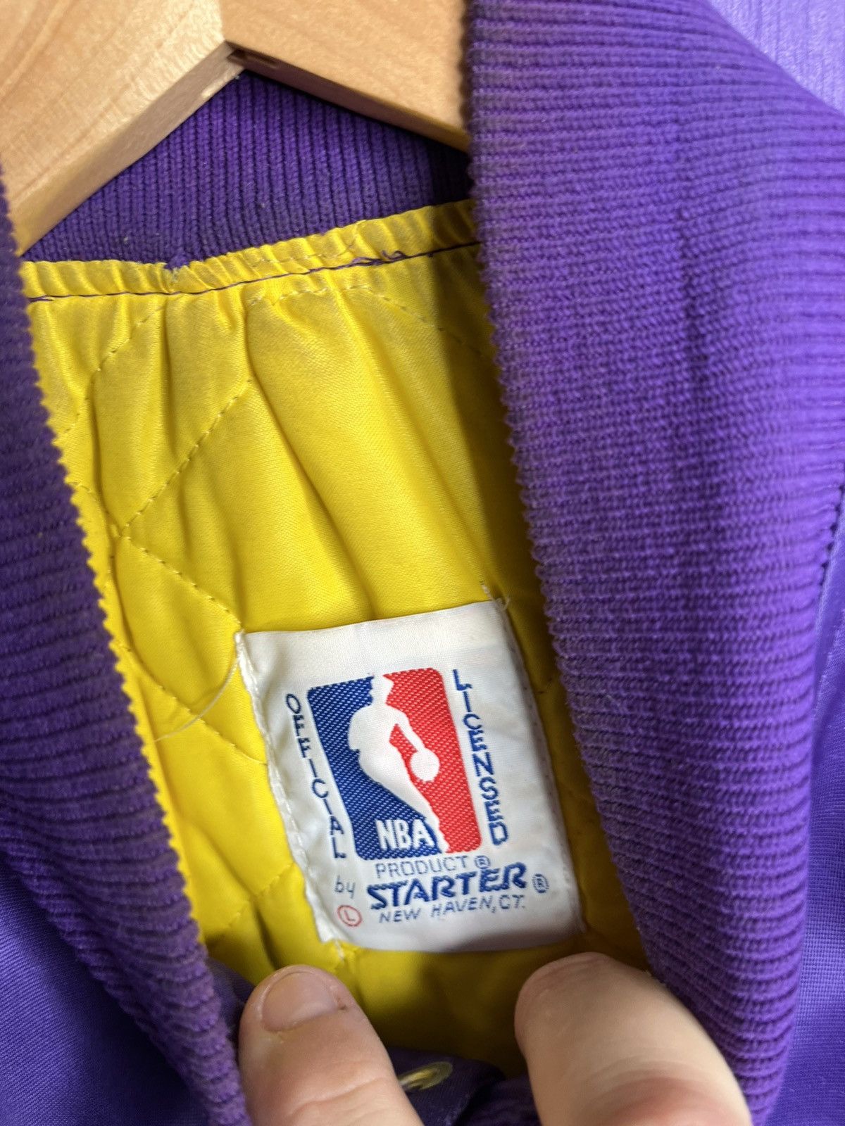 NBA × Starter × Vintage Vintage 80s Los Angeles lakers Darwin satin jacket Size US L / EU 52-54 / 3 - 4 Thumbnail