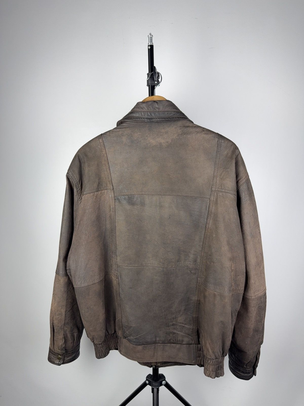 Leather Vintage Genuine Leather MOTO Bomber Jacket Rock Punk Rick Size US L / EU 52-54 / 3 - 9 Thumbnail
