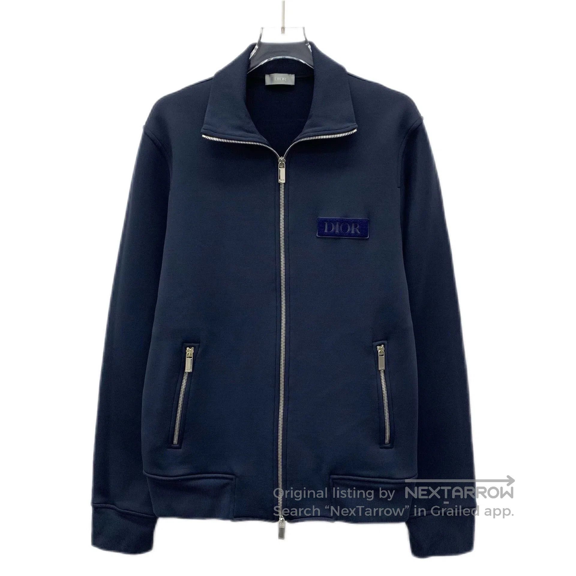Dior Dior Blue Logo Flocked Collar Zip Jacket Coat. Size US M / EU 48-50 / 2 - 1 Thumbnail