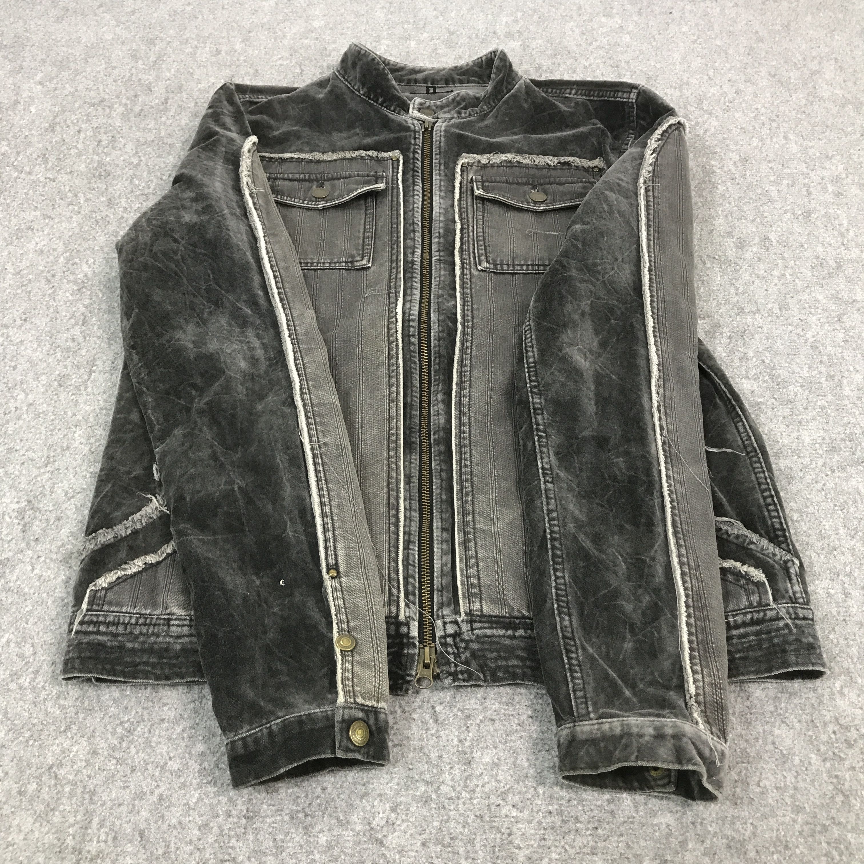 If Six Was Nine × Japanese Brand × Le Grande Bleu (L.G.B.) IFSIXWASNINE STYLE ALBE VELVET BLACK FADED JACKET Size US L / EU 52-54 / 3 - 8 Thumbnail