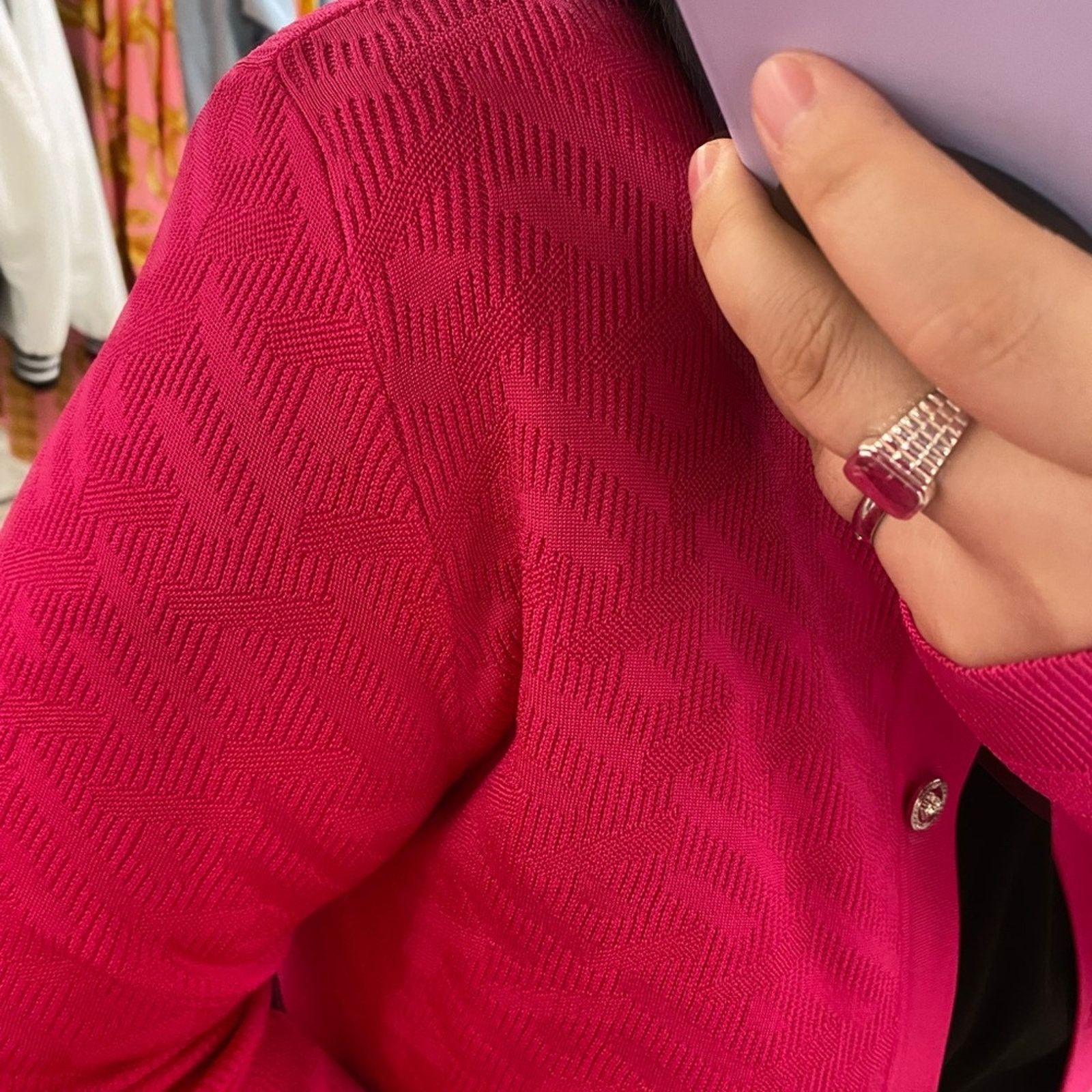 Versace Versace pink cardigan silver Medusa button(limited edition) Size M / US 6-8 / IT 42-44 - 4 Thumbnail