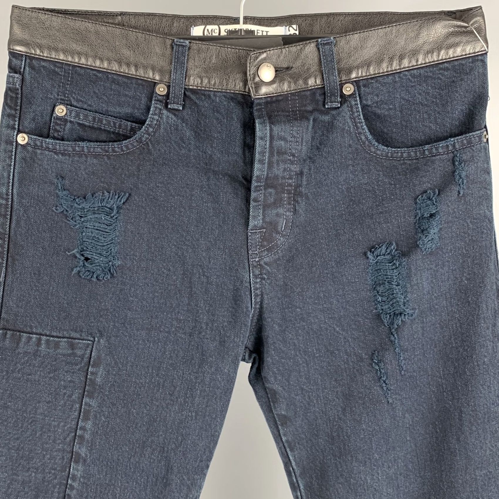 McQ Alexander McQueen MCQ by ALEXANDER MCQUEEN Size 32 Navy Distressed Cotton Jeans Men Size US 32 / EU 48 - 2 Thumbnail
