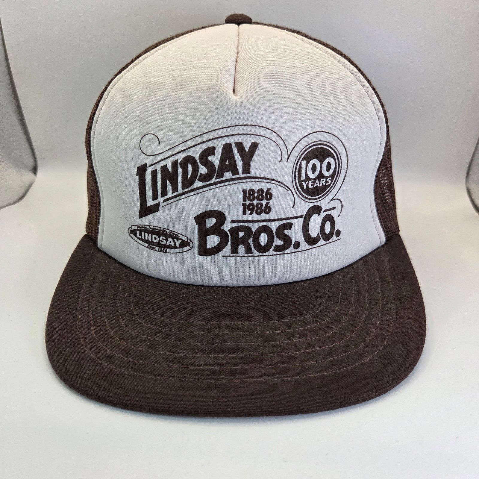vintage 1986 lindsay bros co trucker hat Korea made