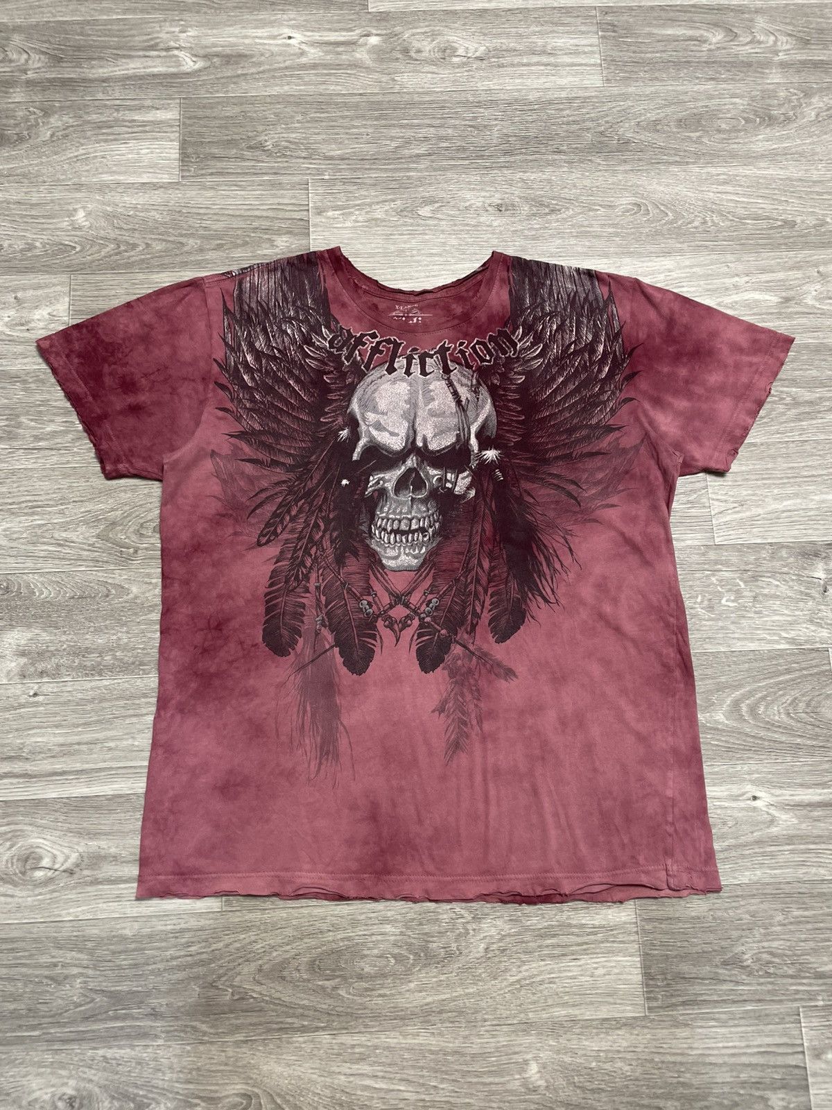 Affliction Vintage Affliction Signature Series Skull T-Shirt USA Tattoo Size US XL / EU 56 / 4 - 2 Thumbnail