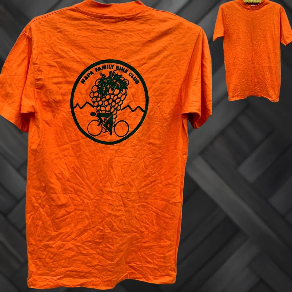 Hanes VINTAGE Hanes Shirt Napa Family Bike Club 1970s M single stitch Orange Mens Size US M / EU 48-50 / 2 - 1 Thumbnail