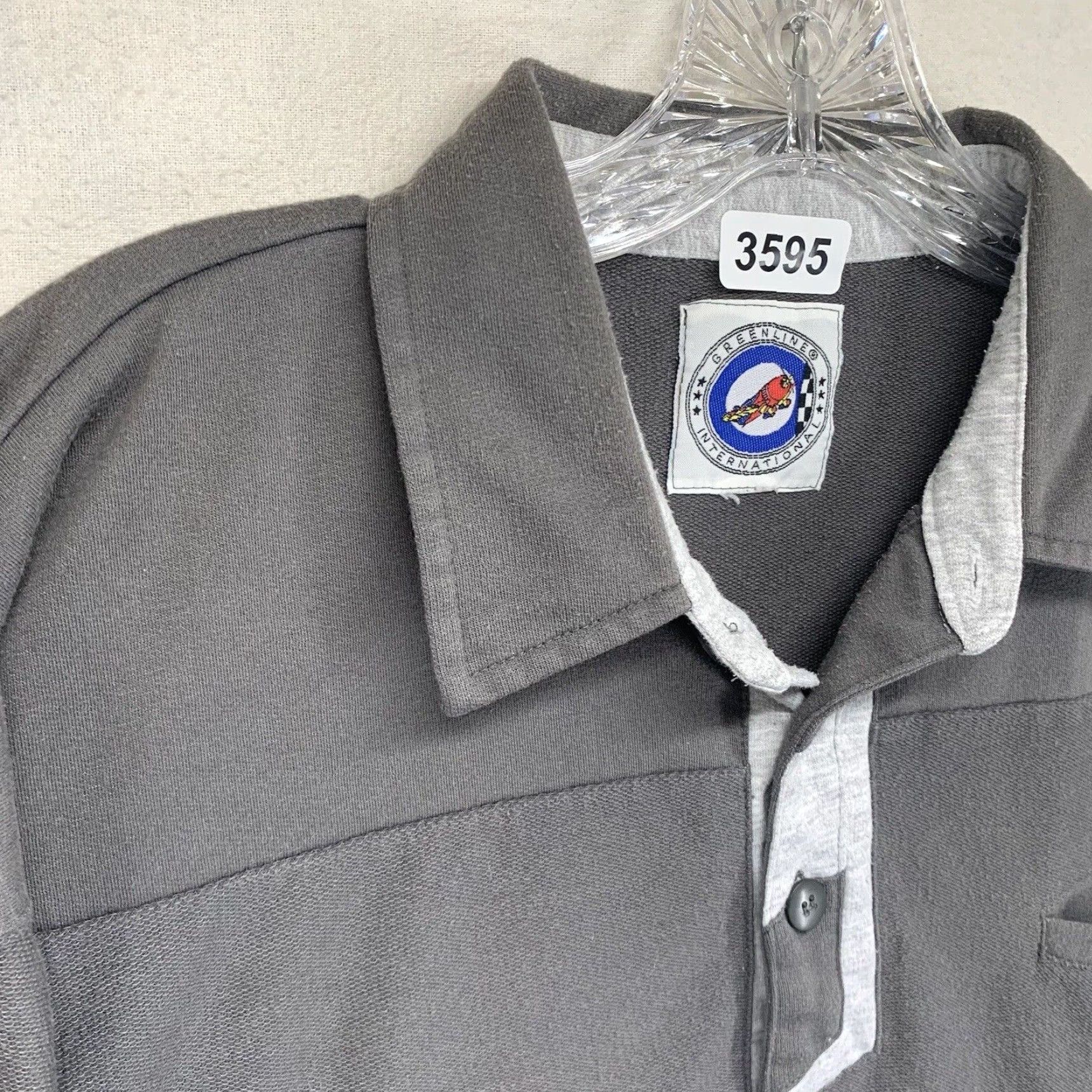 Vintage VINTAGE Greenline International Embroidered Airplane Logo Polo Shirt Gray Cotton Mens Large Size US L / EU 52-54 / 3 - 6 Thumbnail