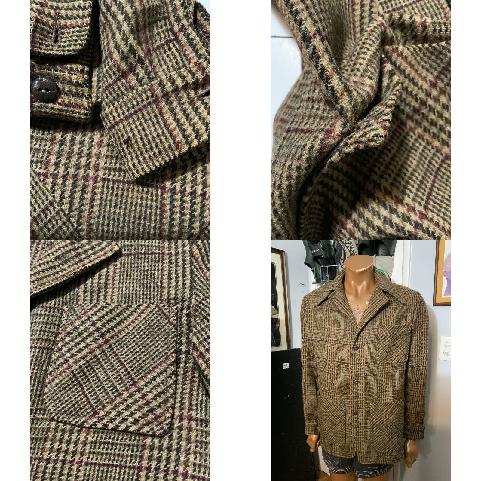 Vintage VINTAGE Mt. Jefferson Woolens Oregon Houndstooth Wool Sportscoat Jacket Sz. 40 Size US XXS / EU 40 - 8 Thumbnail