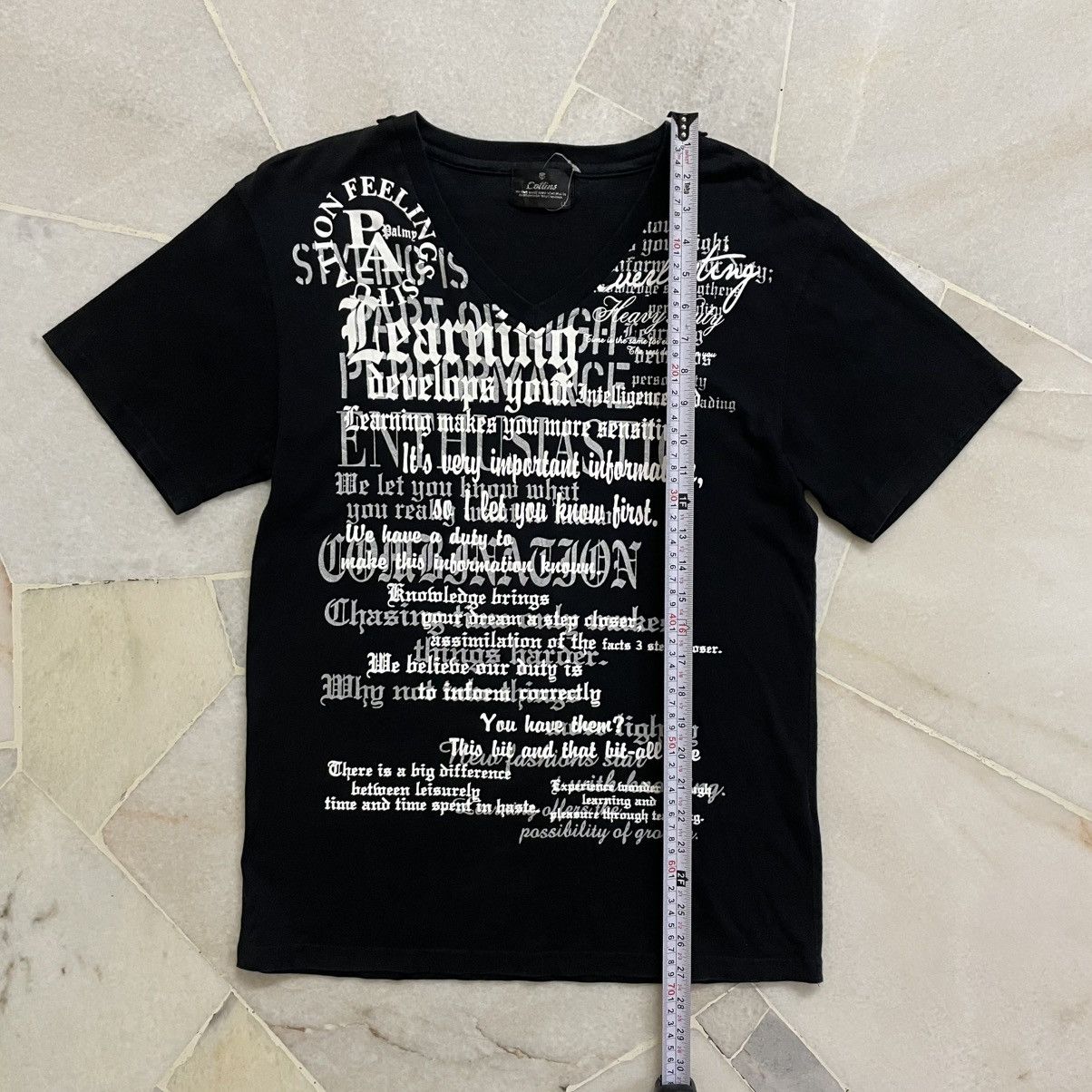 If Six Was Nine Original Tshirt Y2K Poem black V-neck short-sleeve t-shirt. Size US S / EU 44-46 / 1 - 8 Thumbnail