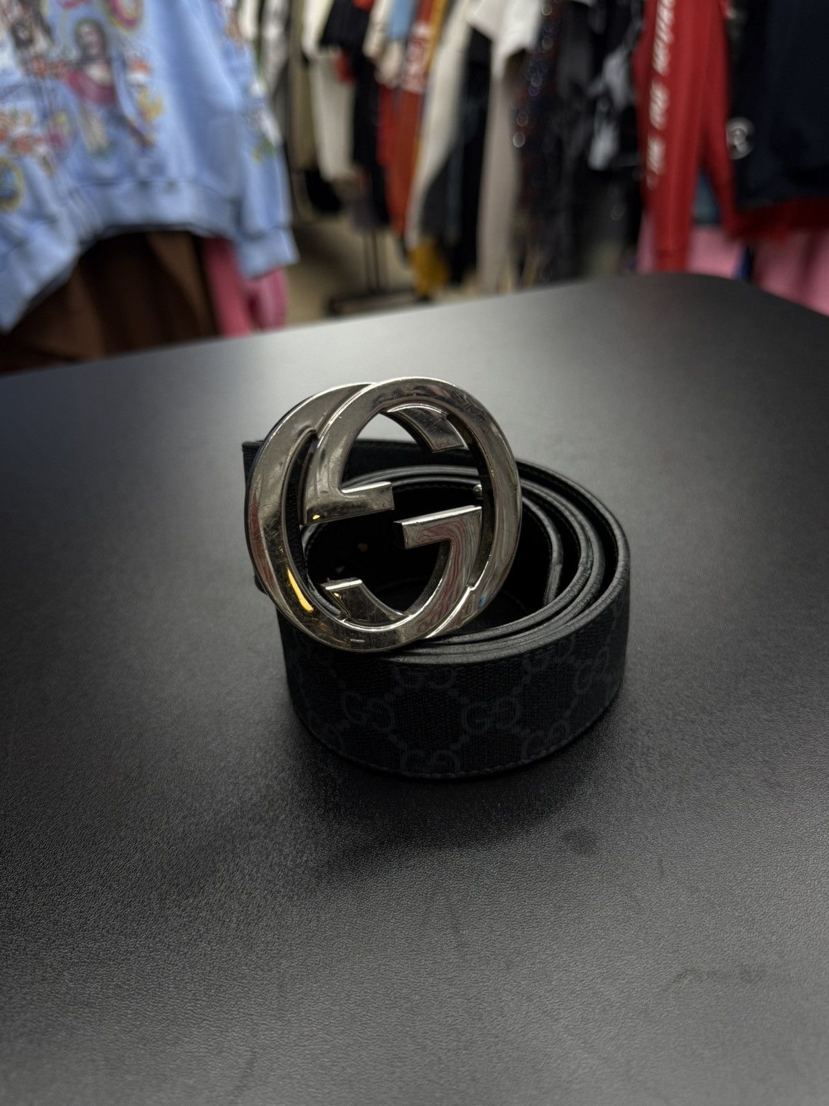 Gucci Gucci Black Monogram Belt Size 95/38 🧼 Size 38 - 3 Thumbnail