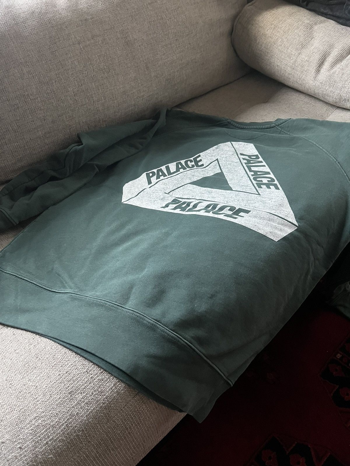 Image of Palace Tri Ferg Crewneck in Green, Men's (Size 2XL)