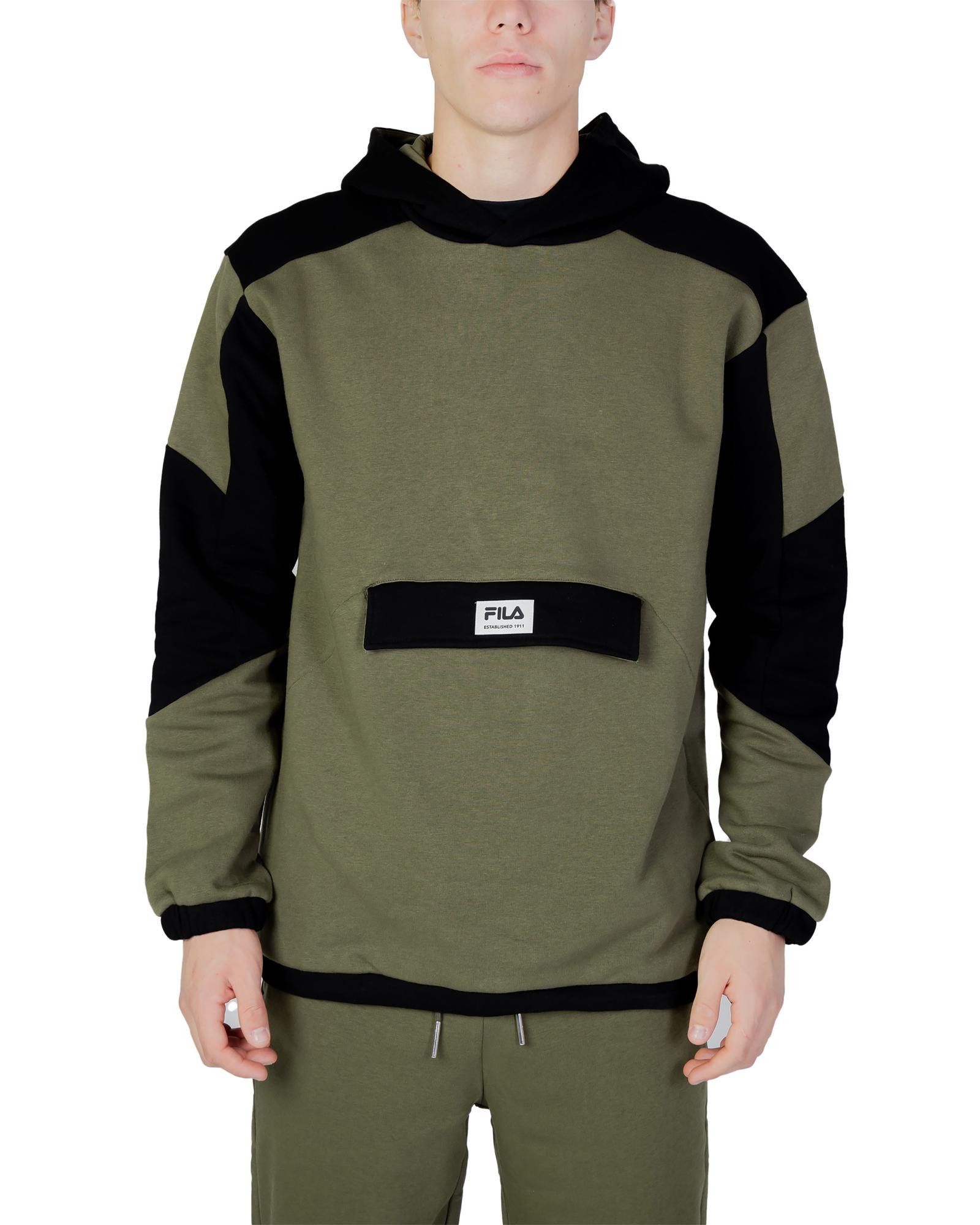 image of Fila Printed Hooded Sweatshirt in Green, Men's (Size XL)