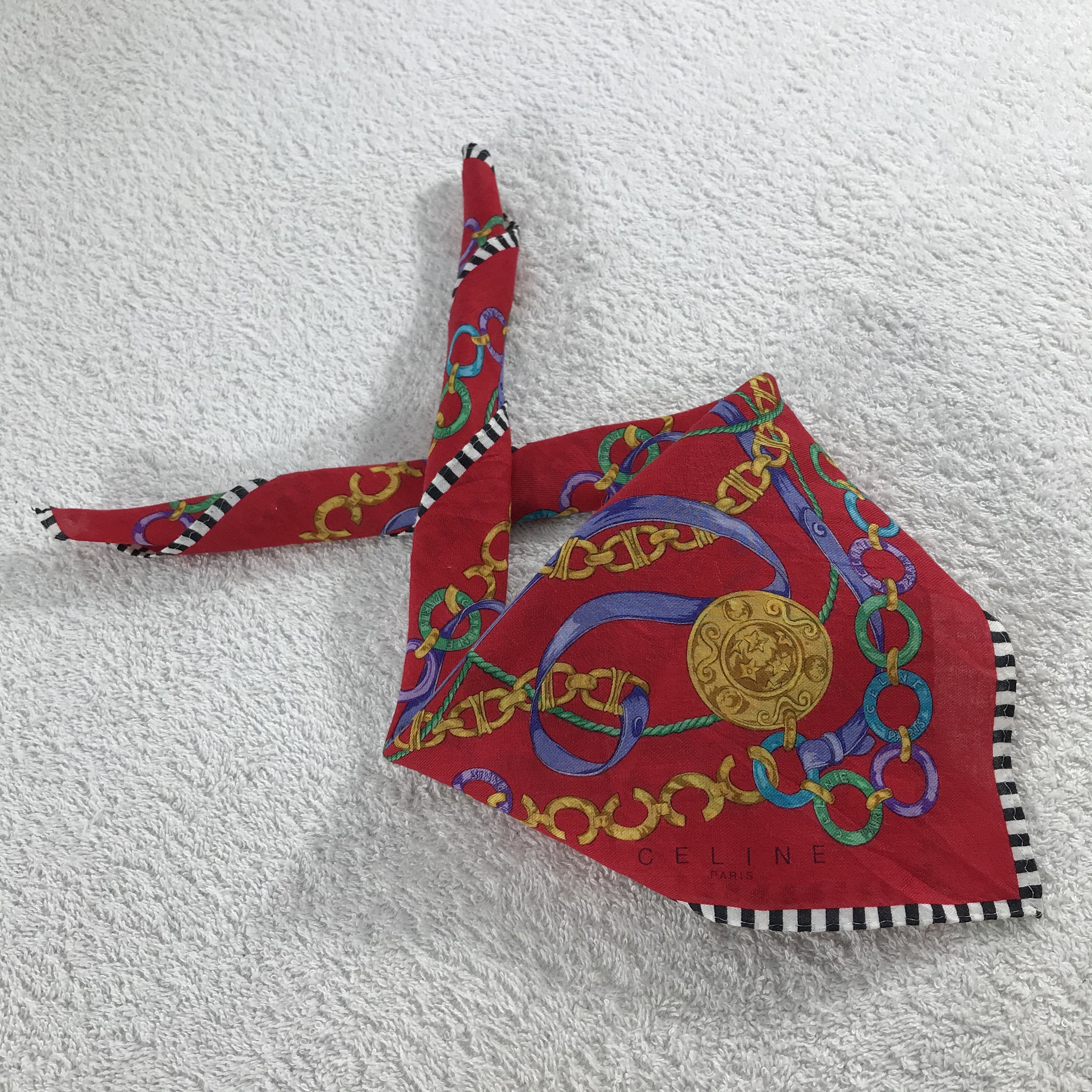 Celine × Vintage Celine Bandana / Handkerchief / Neckerchief - S308 Size ONE SIZE - 4 Thumbnail
