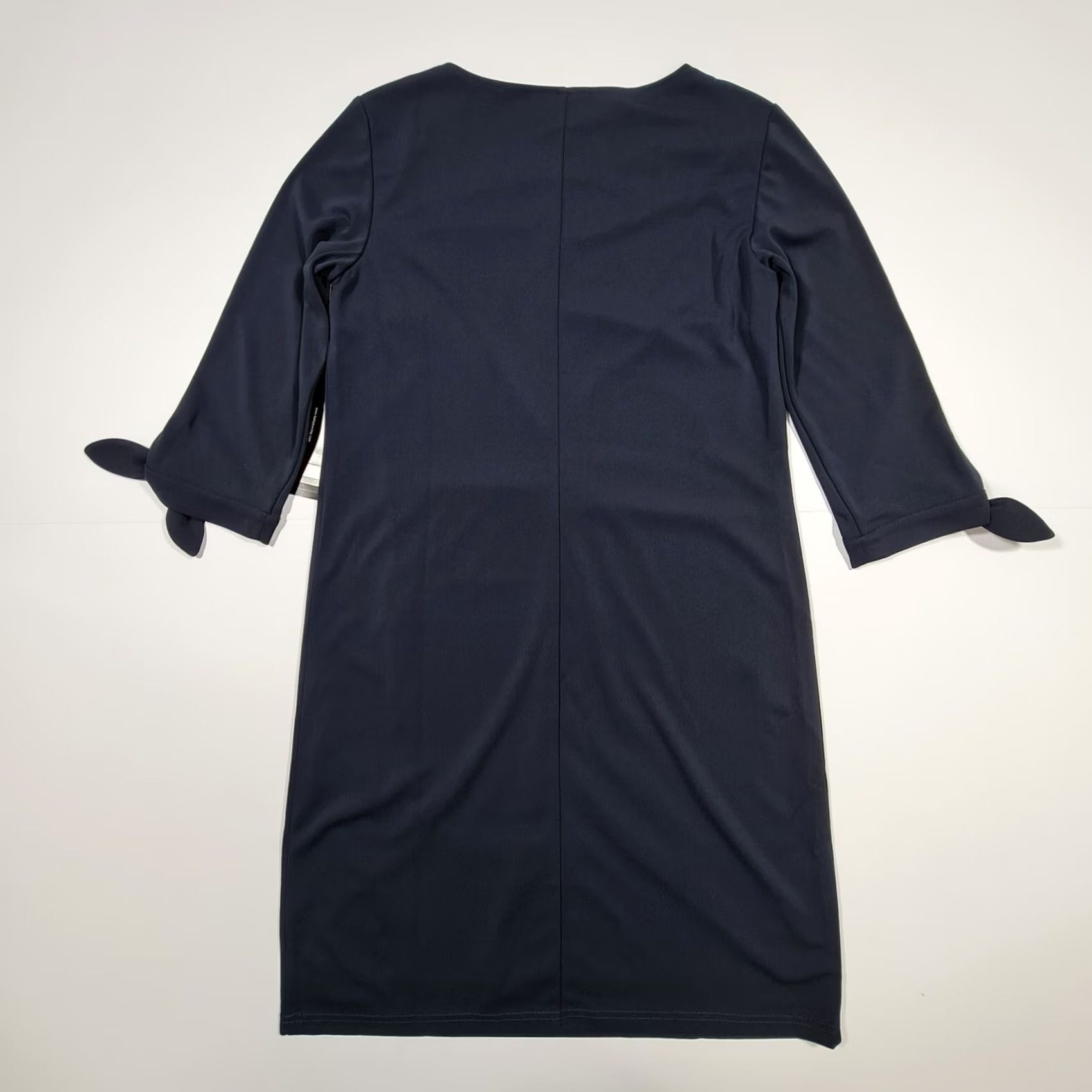 Vintage Betty Barclay Womens Dress Navy Blue 12 UK 3/4 Sleeves Round Neck Knee Length Dress Size XL / US 12-14 / IT 48-50 - 6 Thumbnail