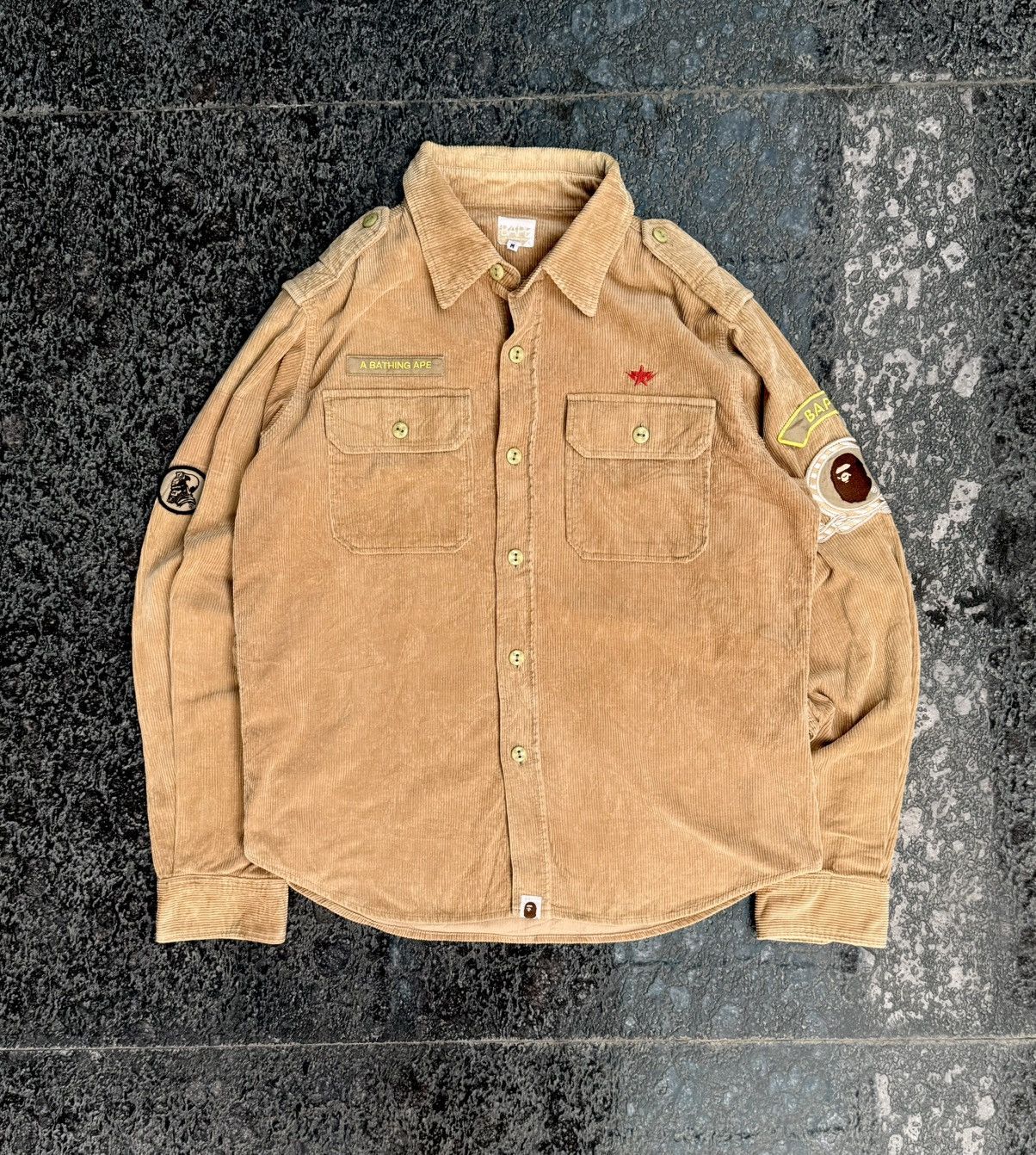 Bape RARE BAPE CORDUROY MILITARY SHACKET Size US M / EU 48-50 / 2 - 1 Thumbnail