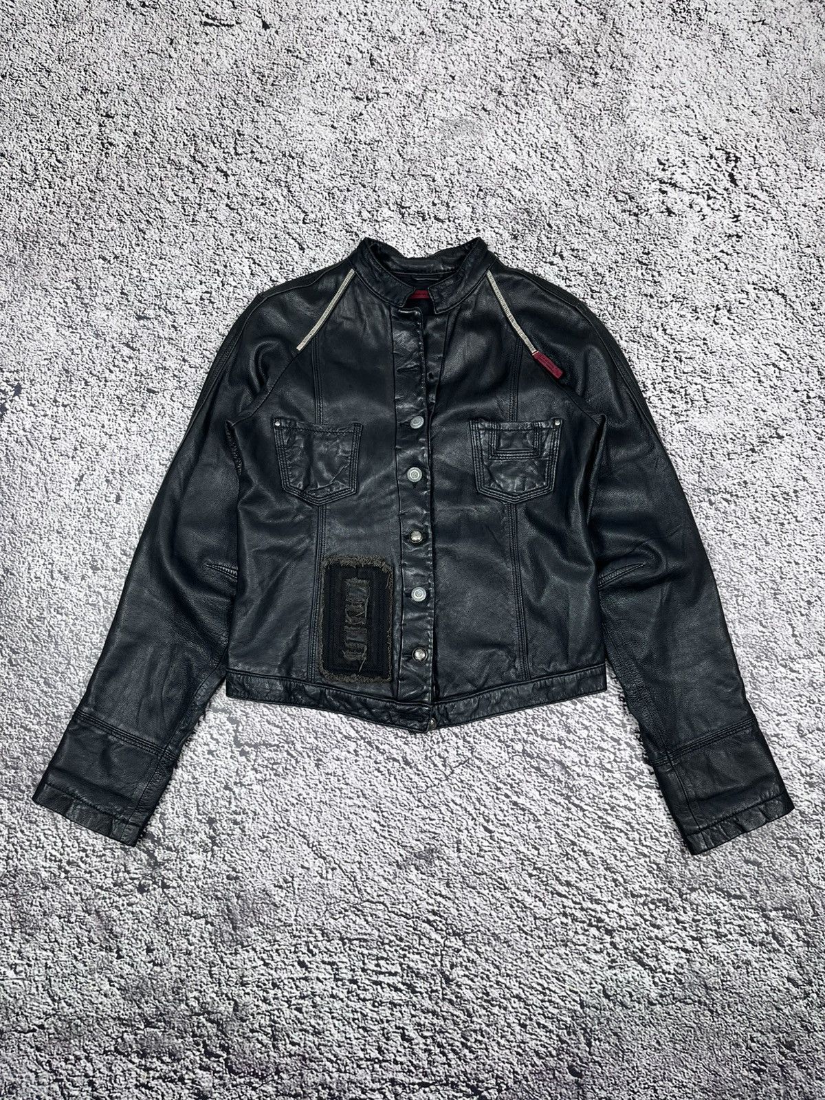 MARITHE FRANÇOIS GIRBAUD Avant Garde Cropped Leather Jacket