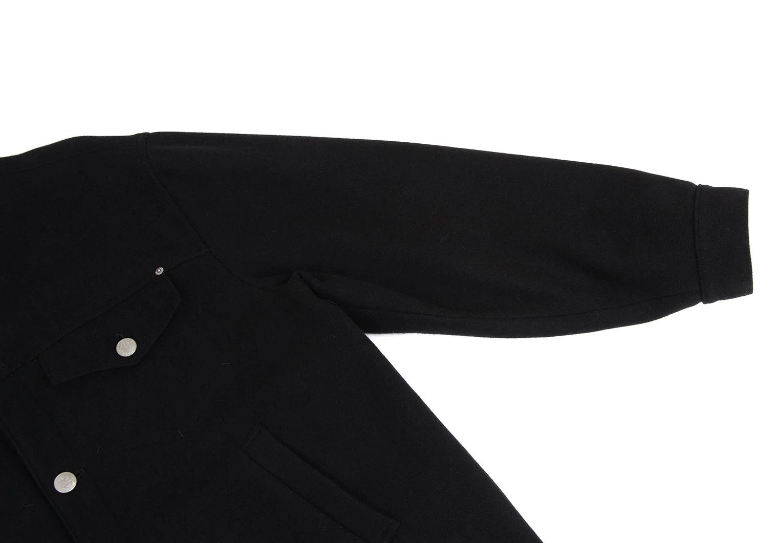 Jean Paul Gaultier Melton Wool Metal Logo Button Long Coat in Black 48 Size US M / EU 48-50 / 2 - 6 Thumbnail