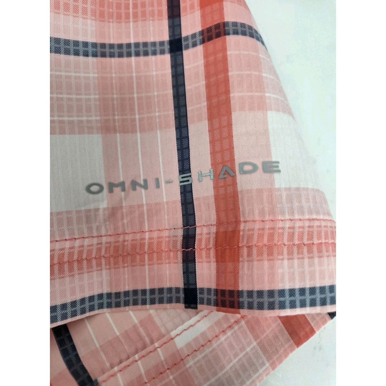 Vintage Columbia Womens Short Sleeve Button-Up Omni-Shade Plaid Shirt L Pink/Blue Pocket Casual, Travel, Workwear Shirt Womens Folds: N/A Size L / US 10 / IT 46 - 7 Thumbnail