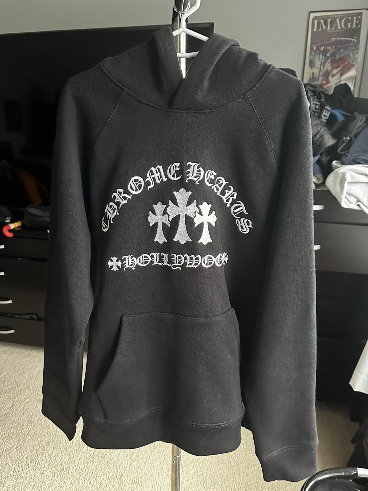 Pre-owned Chrome Hearts Hollywood Embroidered Hoodie In Black