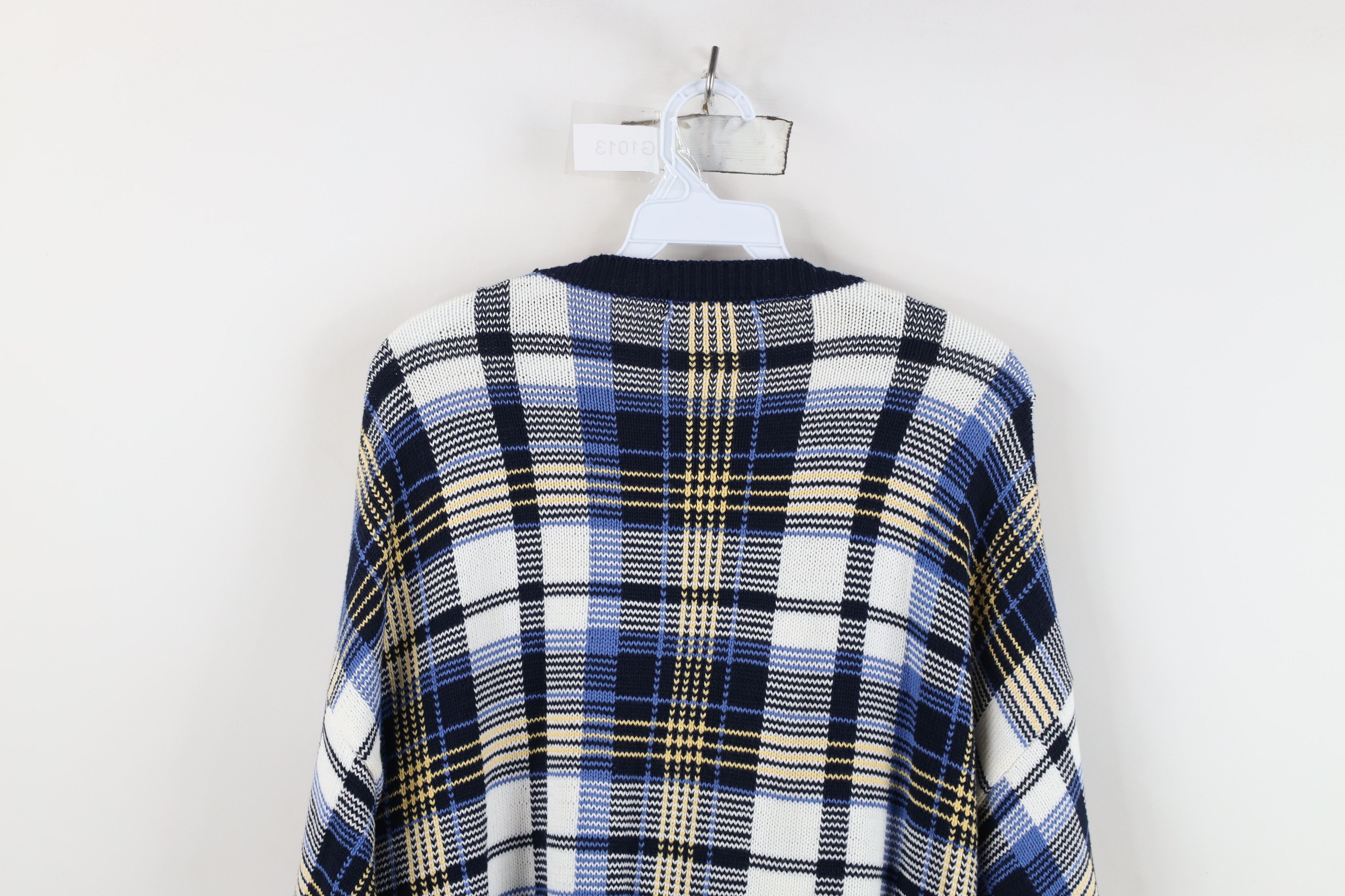 Nautica Vintage 90s Nautica Plaid Knit Crewneck Sweater Cotton Size US L / EU 52-54 / 3 - 10 Thumbnail