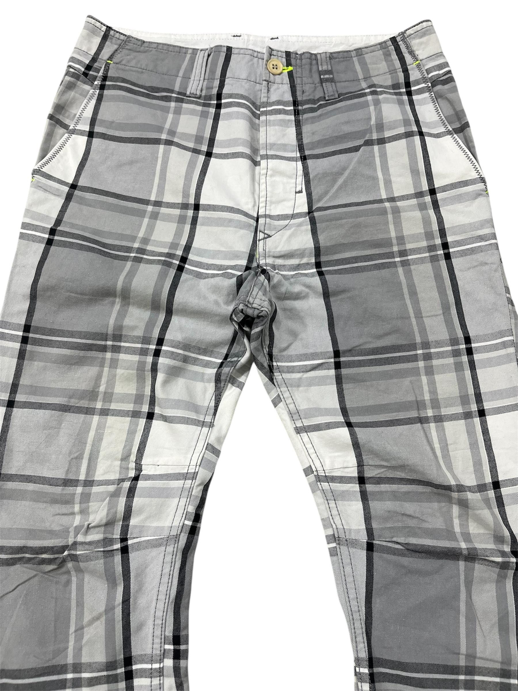 Diesel Diesel Grey Plaid Cotton Trousers Size US 31 - 4 Thumbnail